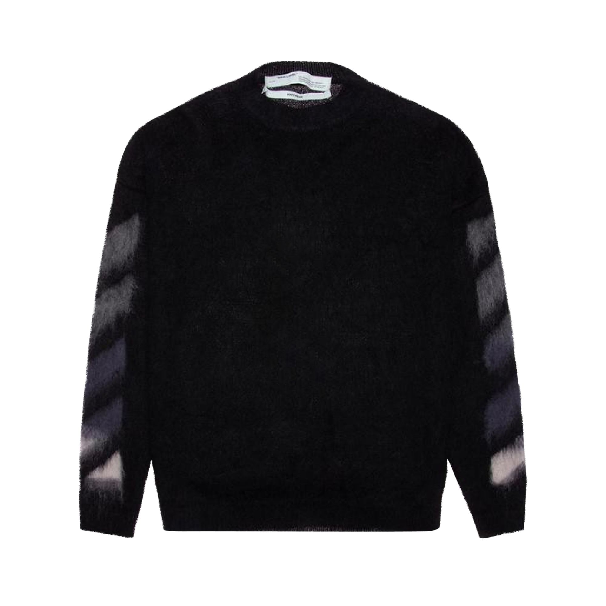 Off-White Diag Brushed Mohair Crewenck 'Black' | Men's Size 2XS