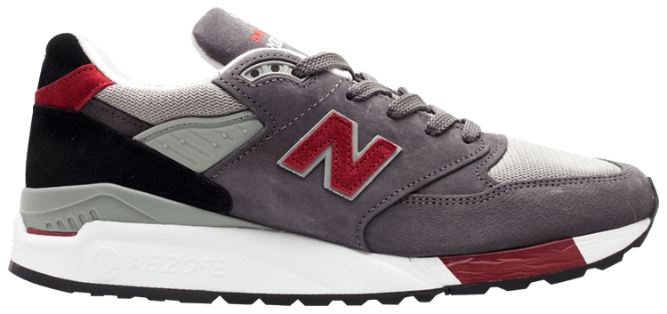 New Balance 998 Made in USA Grey Burgundy Black