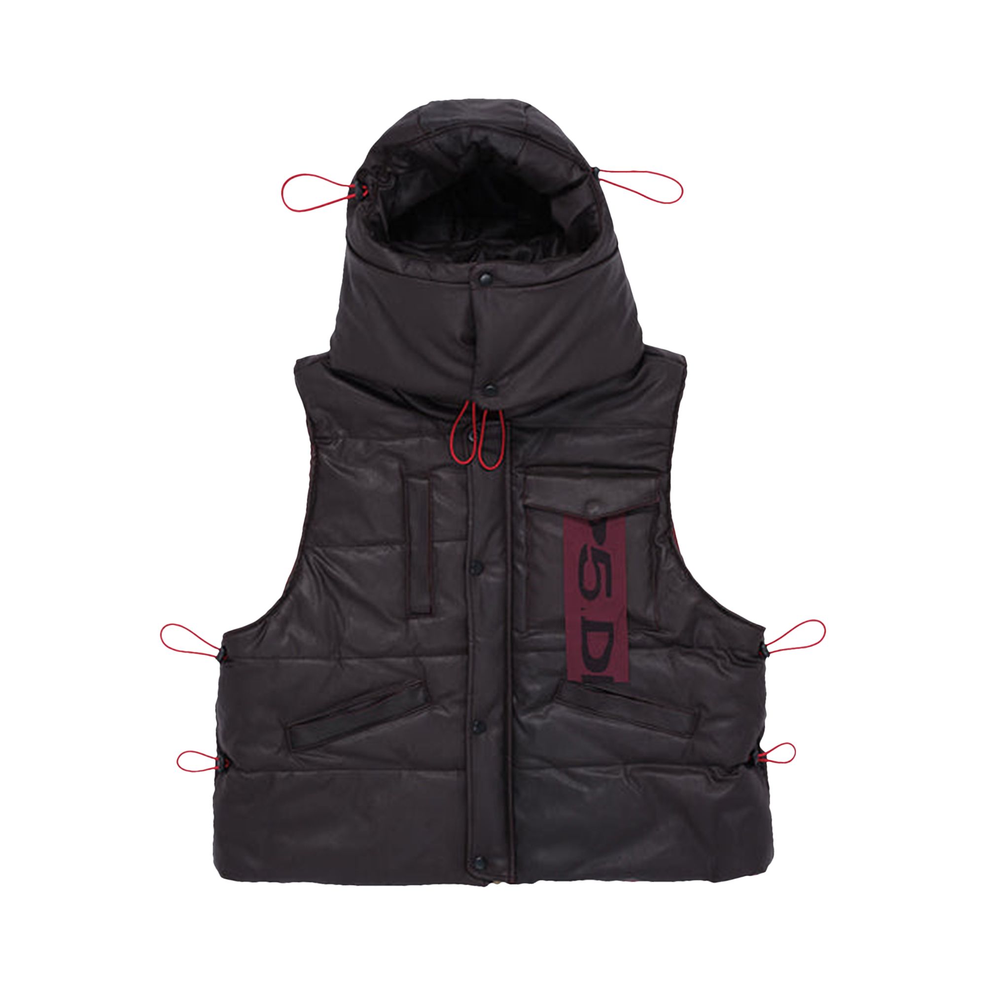 Pre-owned Sp5der Hooded Puffer Vest 'brown' | Men's Size L