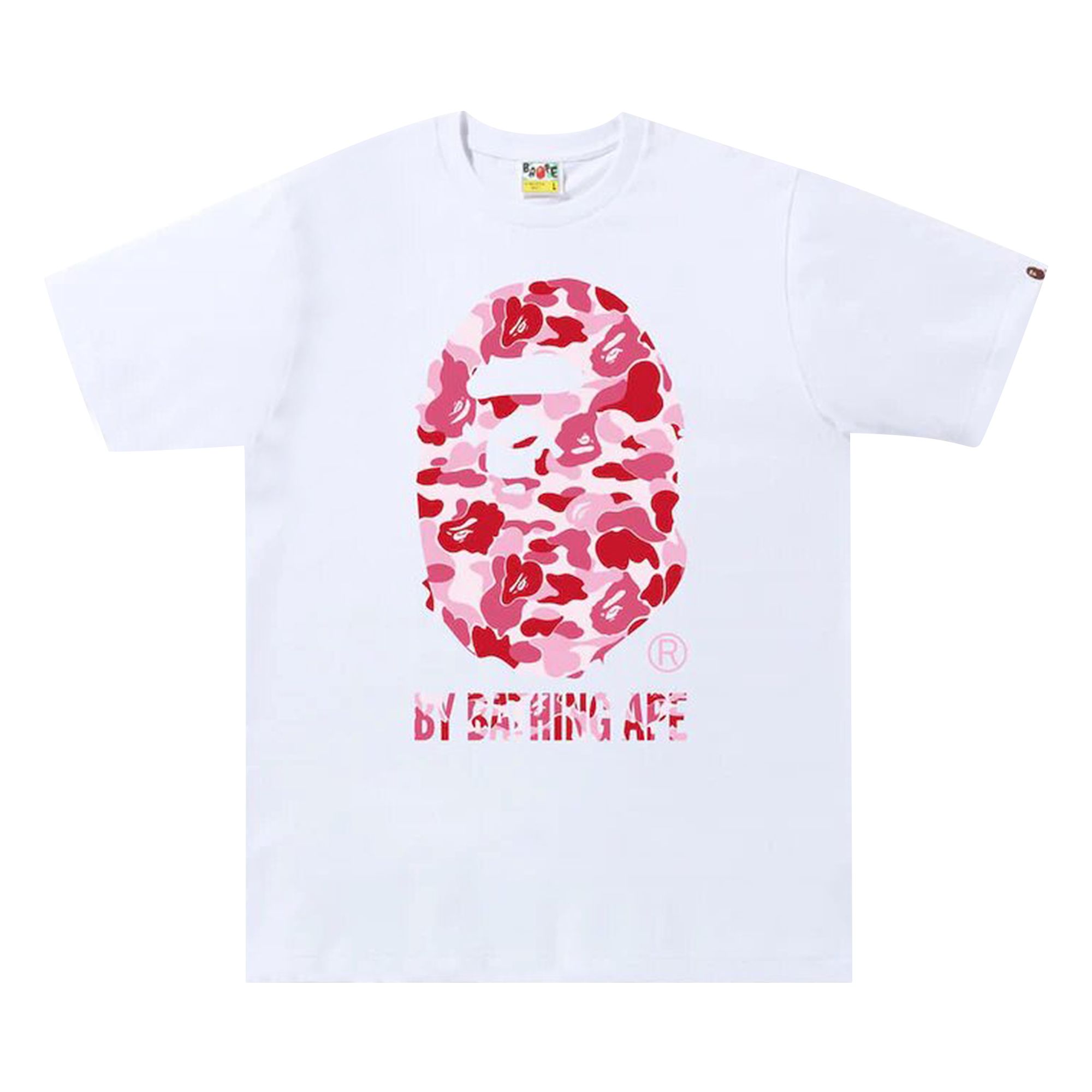 Pre-owned Bape Abc Camo By Bathing Ape Tee 'white/pink'