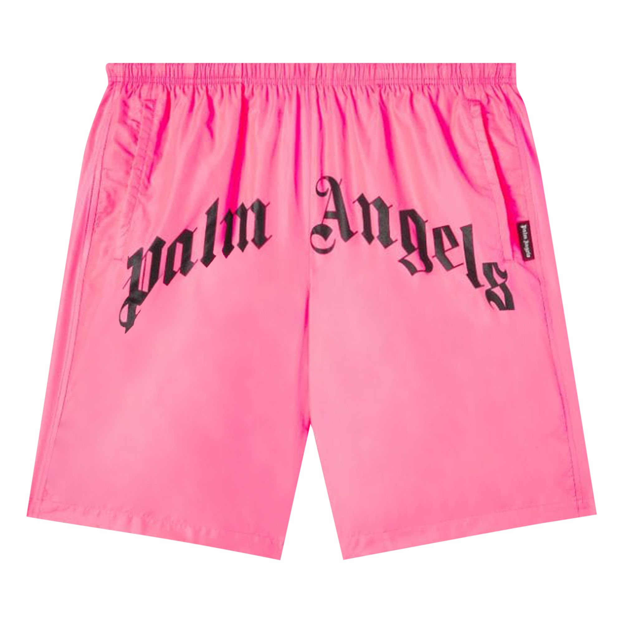 Pre-owned Palm Angels Curved Logo Bold Swim Short 'fuchsia Fluo' In Pink