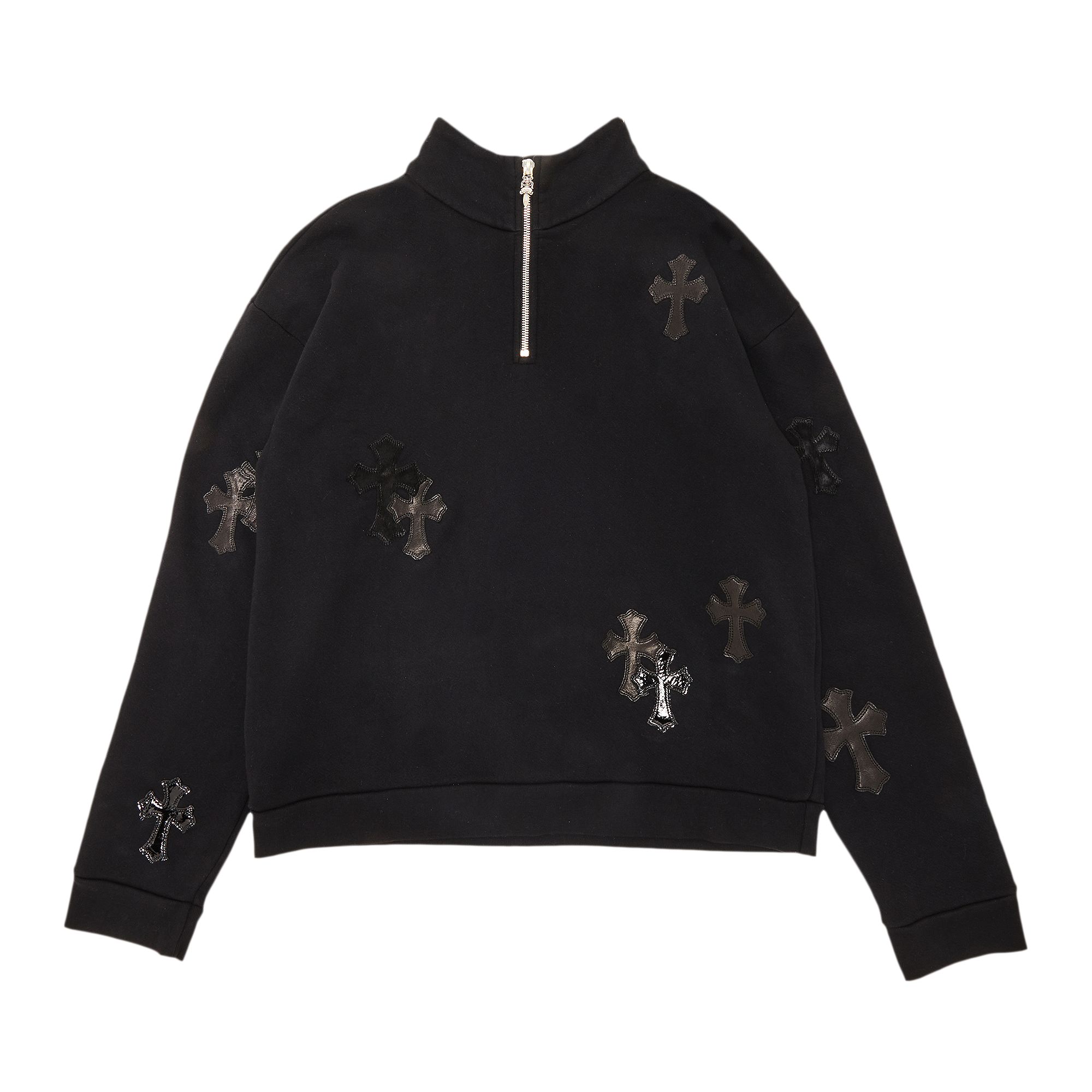 Chrome Hearts Ponyhair Cross Quarter Zip 'Black' | Men's Size XS