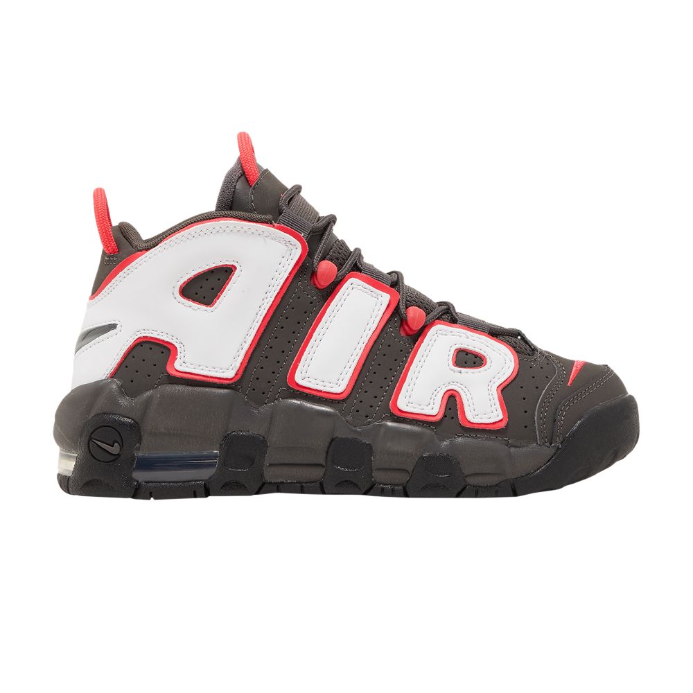 Pre-owned Nike Air More Uptempo Gs 'medium Ash Siren Red White' | Black | Kid's Size 6