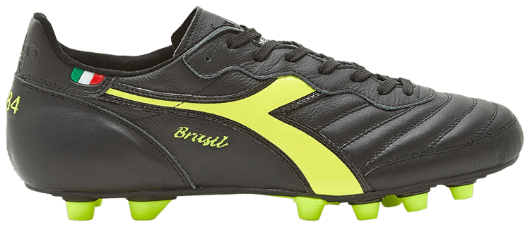 Diadora Brasil Made in Italy OG LT MDPU Black Fluorescent Yellow