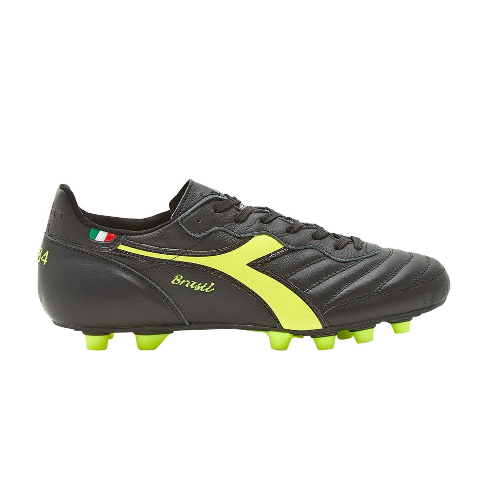 Diadora Brasil Made in Italy OG LT+ MDPU 'Black Fluorescent Yellow' | Men's Size 9 - 101-178029-C0004