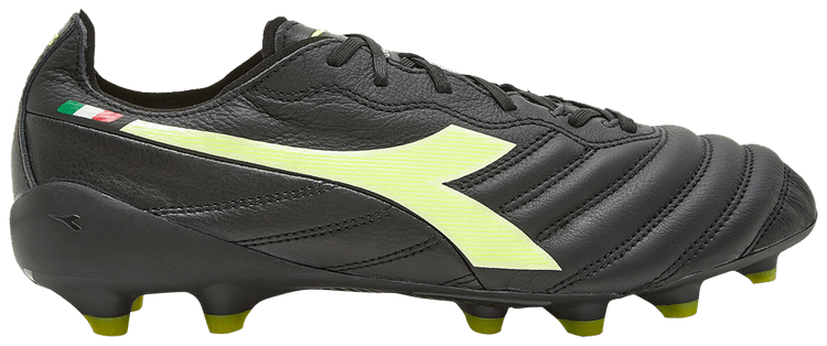 Diadora Brasil Elite 2 Tech Made in Italy LPX Black Fluorescent Yellow