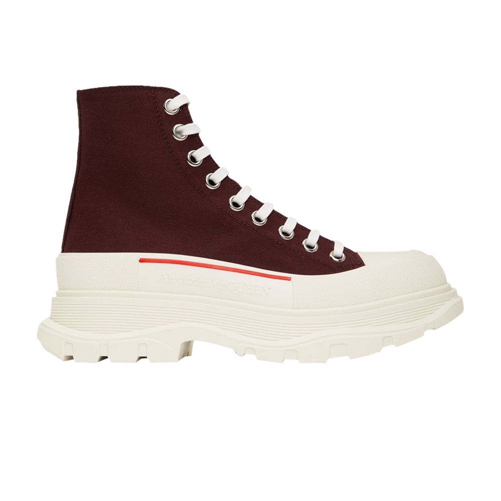 Pre-owned Alexander Mcqueen Tread Slick Boot 'choco' | Red | Men's Size 42