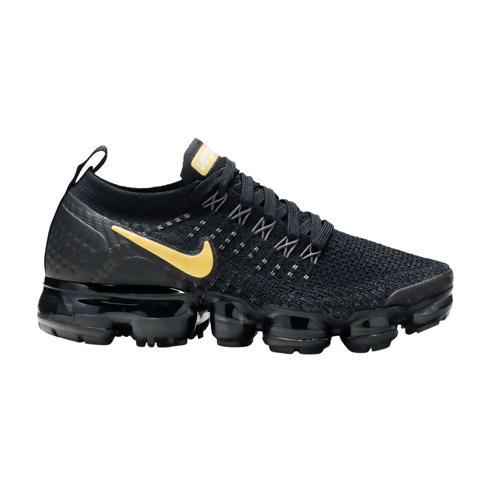 Nike Wmns Air VaporMax Flyknit 2 'Metallic Gold' | Black | Women's Size 5.5