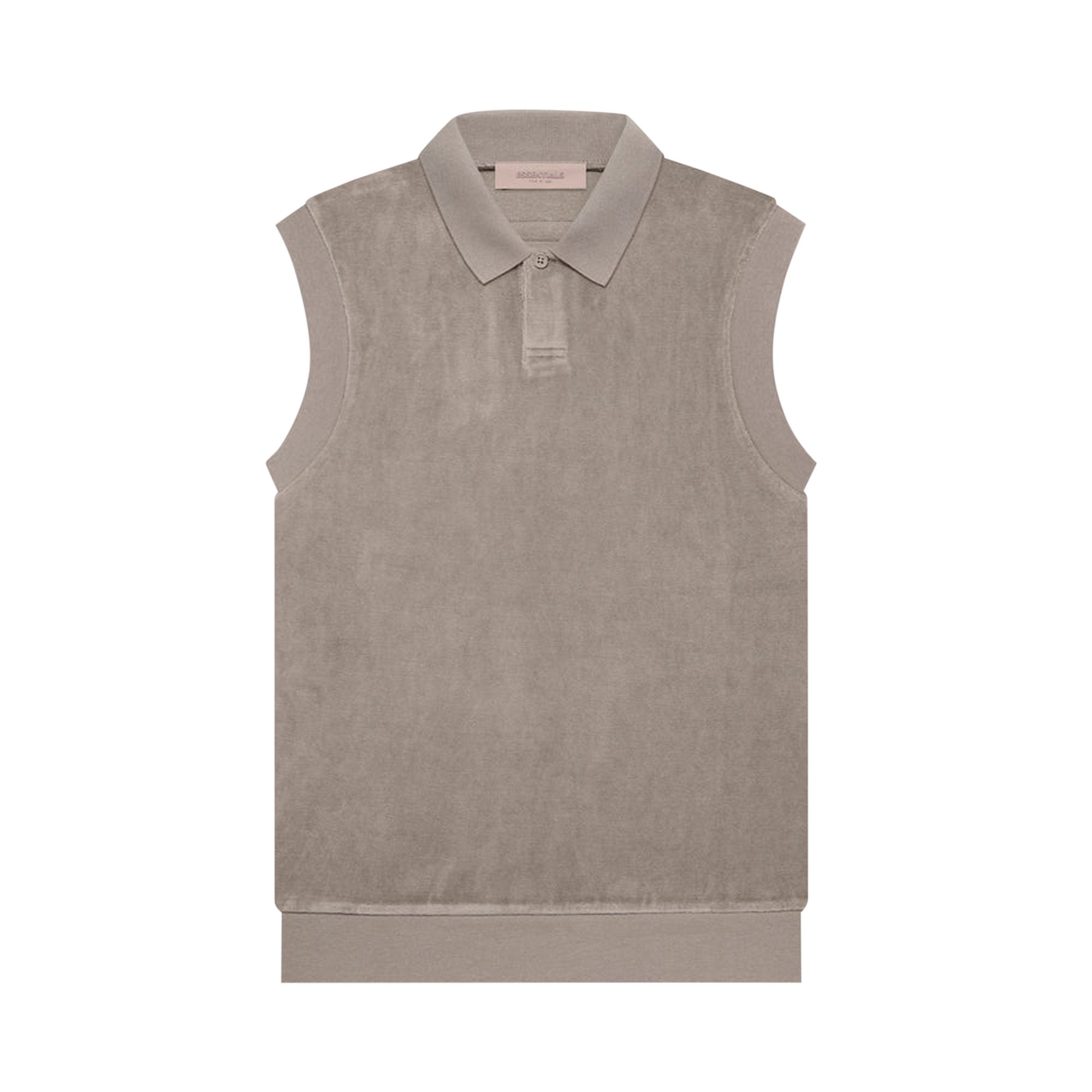 Pre-owned Essentials Fear Of God  Velour Sleeveless Polo 'desert Taupe' | Grey | Women's Size M