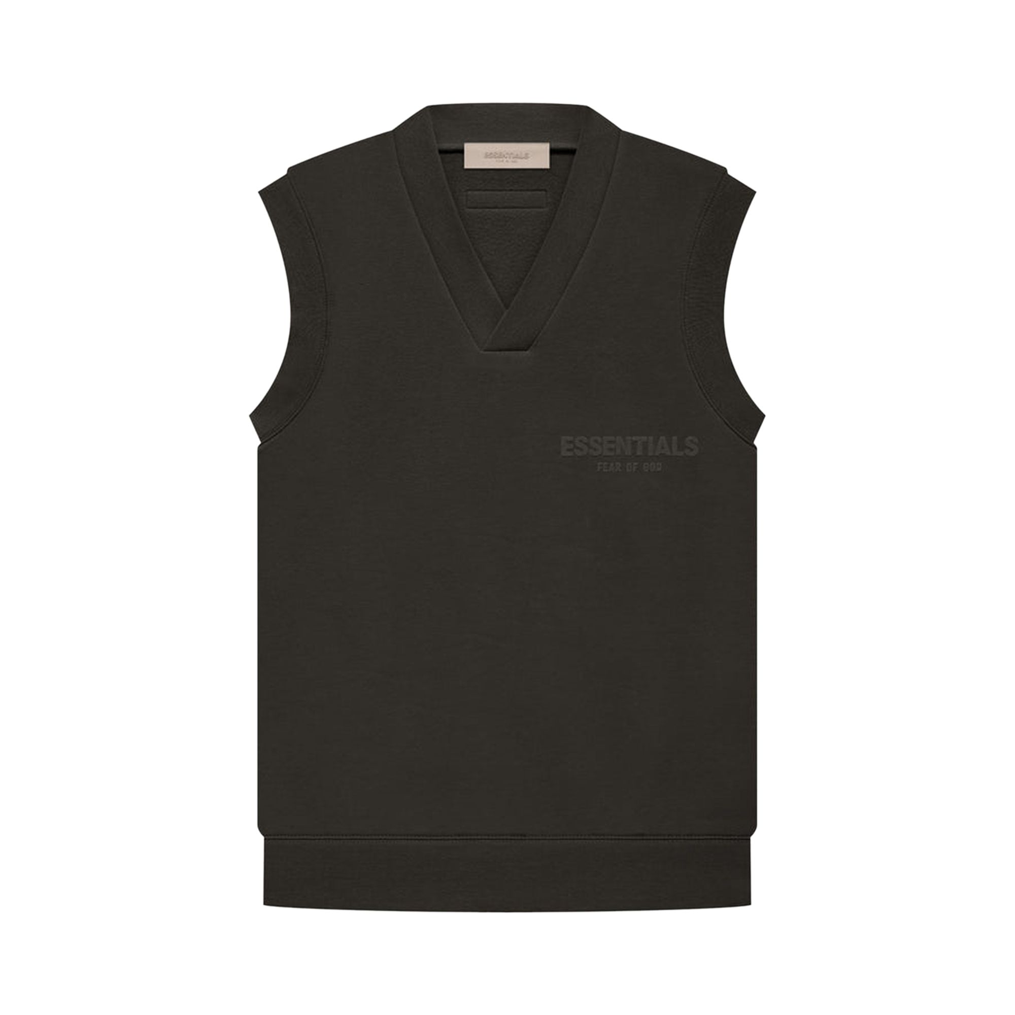 Pre-owned Essentials Fear Of God V Neck Vest 'off Black'