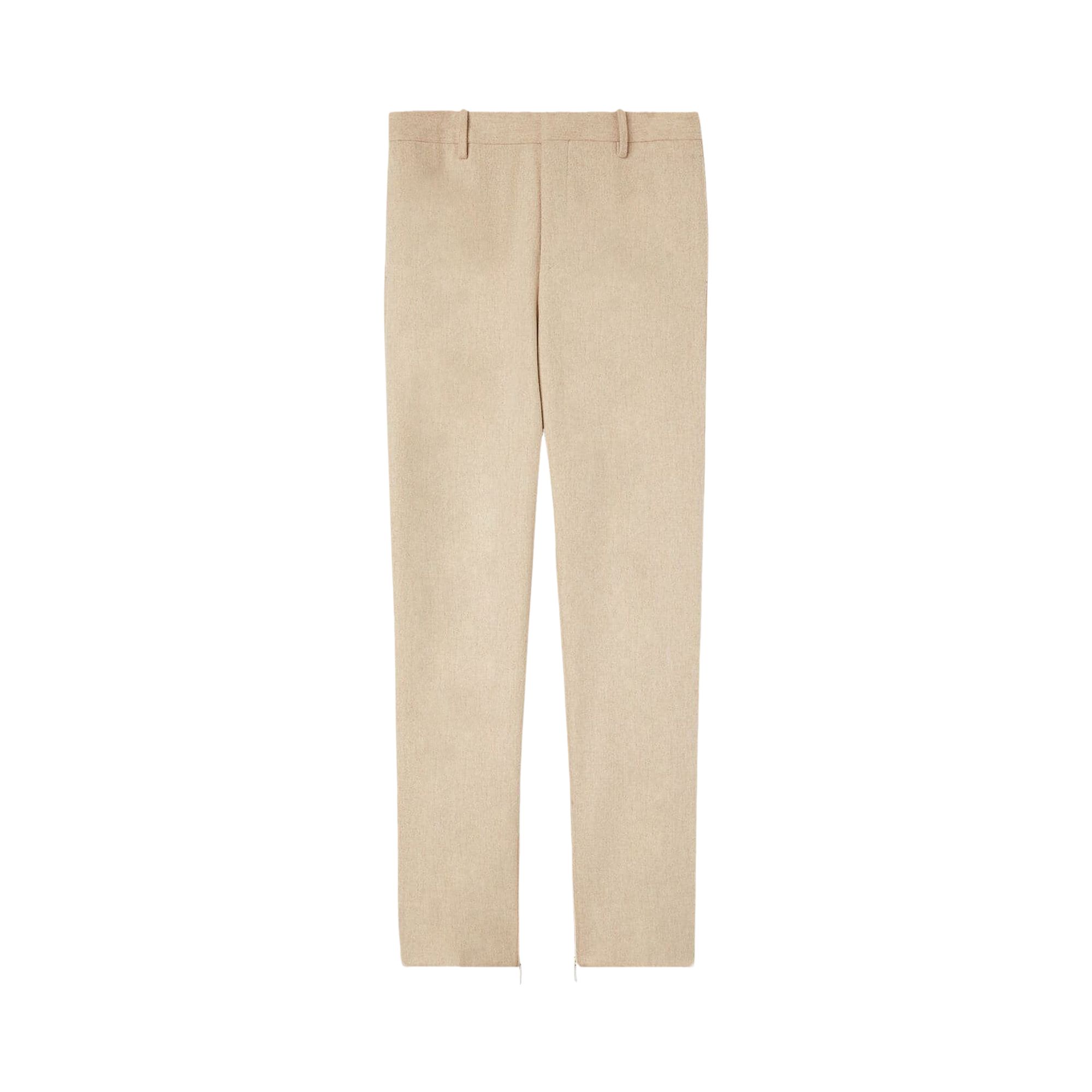 Pre-owned Off-white Tag Wool Slim Zip Pant 'beige' | Tan | Men's Size 50