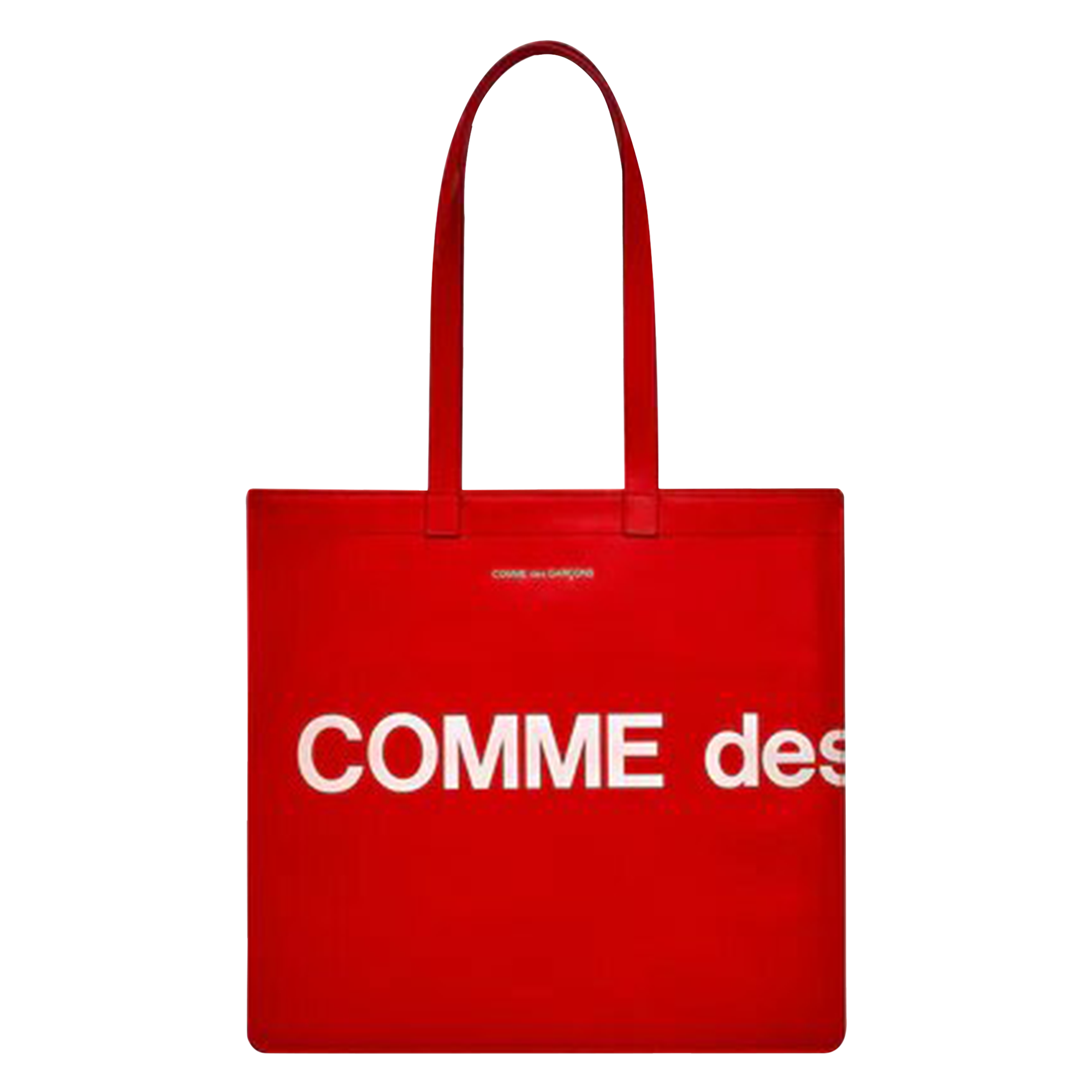 Pre-owned Comme Des Garçons Wallet Huge Logo Tote Bag 'red'