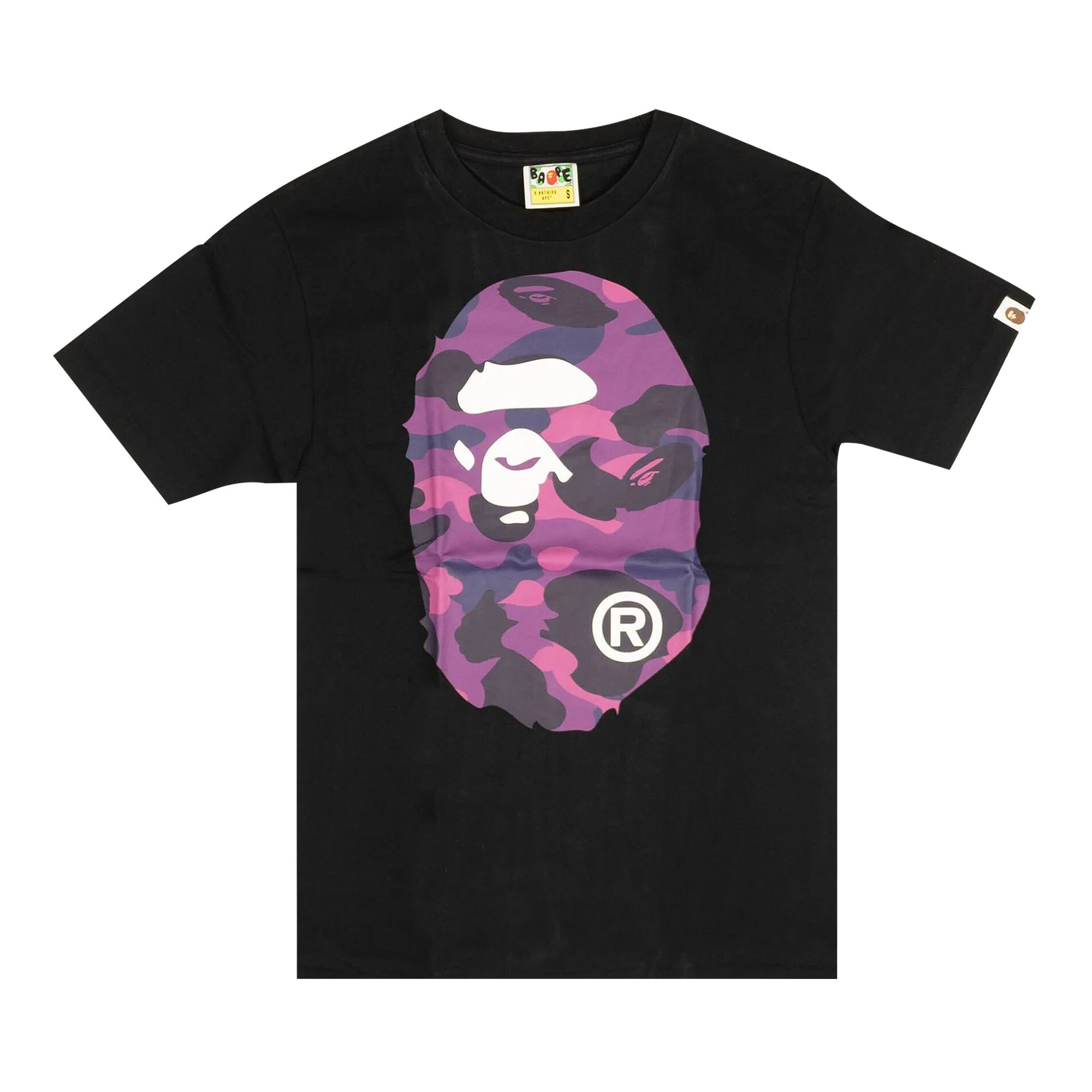 Pre-owned Bape Color Camo Big Ape Head Tee 'black'