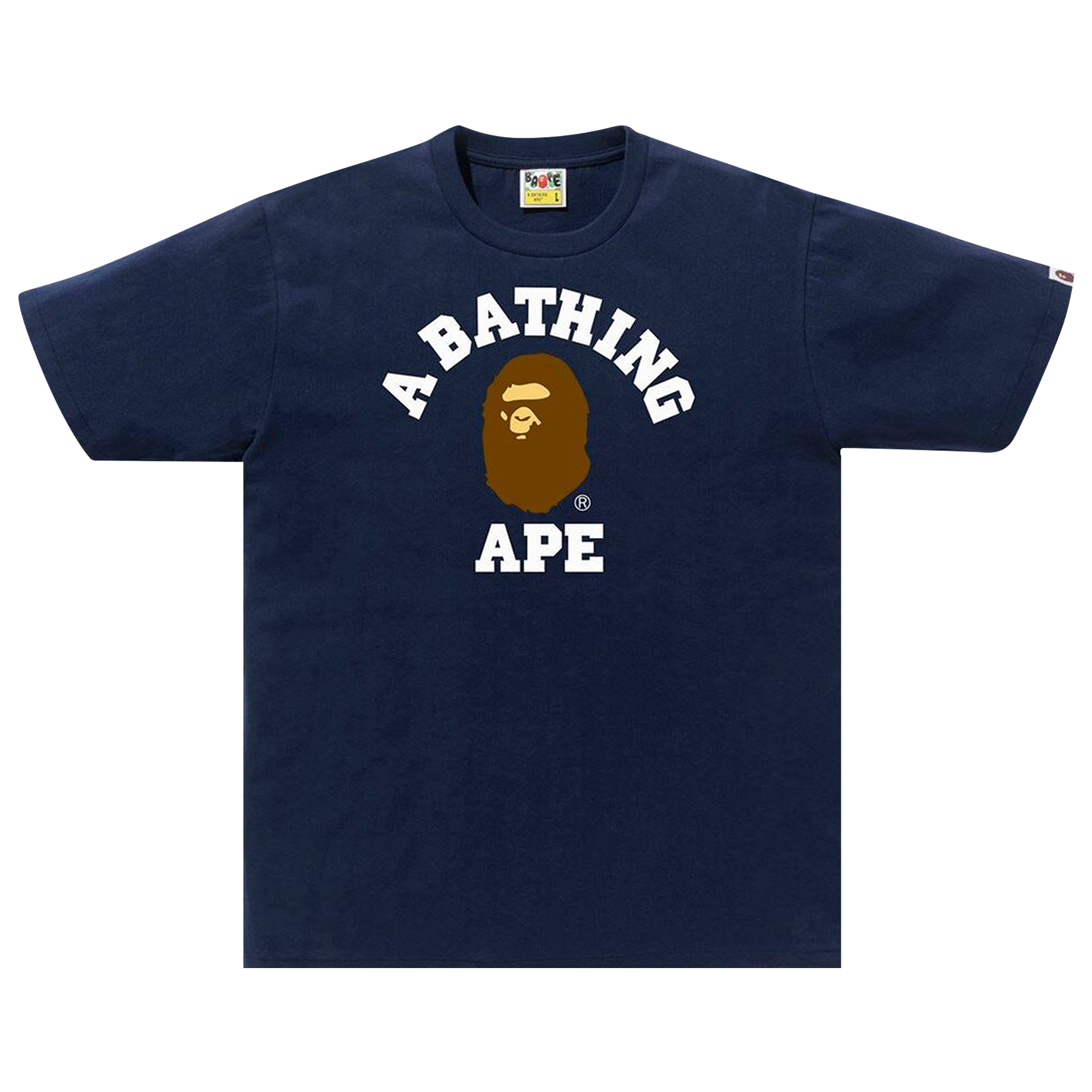 Pre-owned Bape College Tee 'navy' In Blue