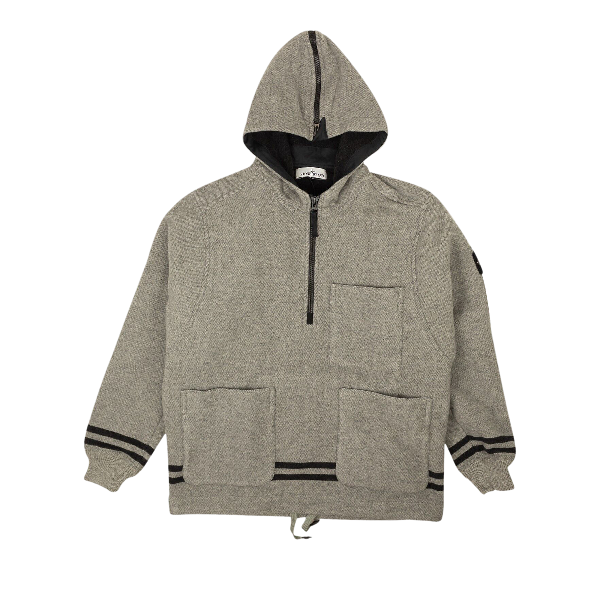 Pre-owned Stone Island Short Pullover Wool Coat 'grey'
