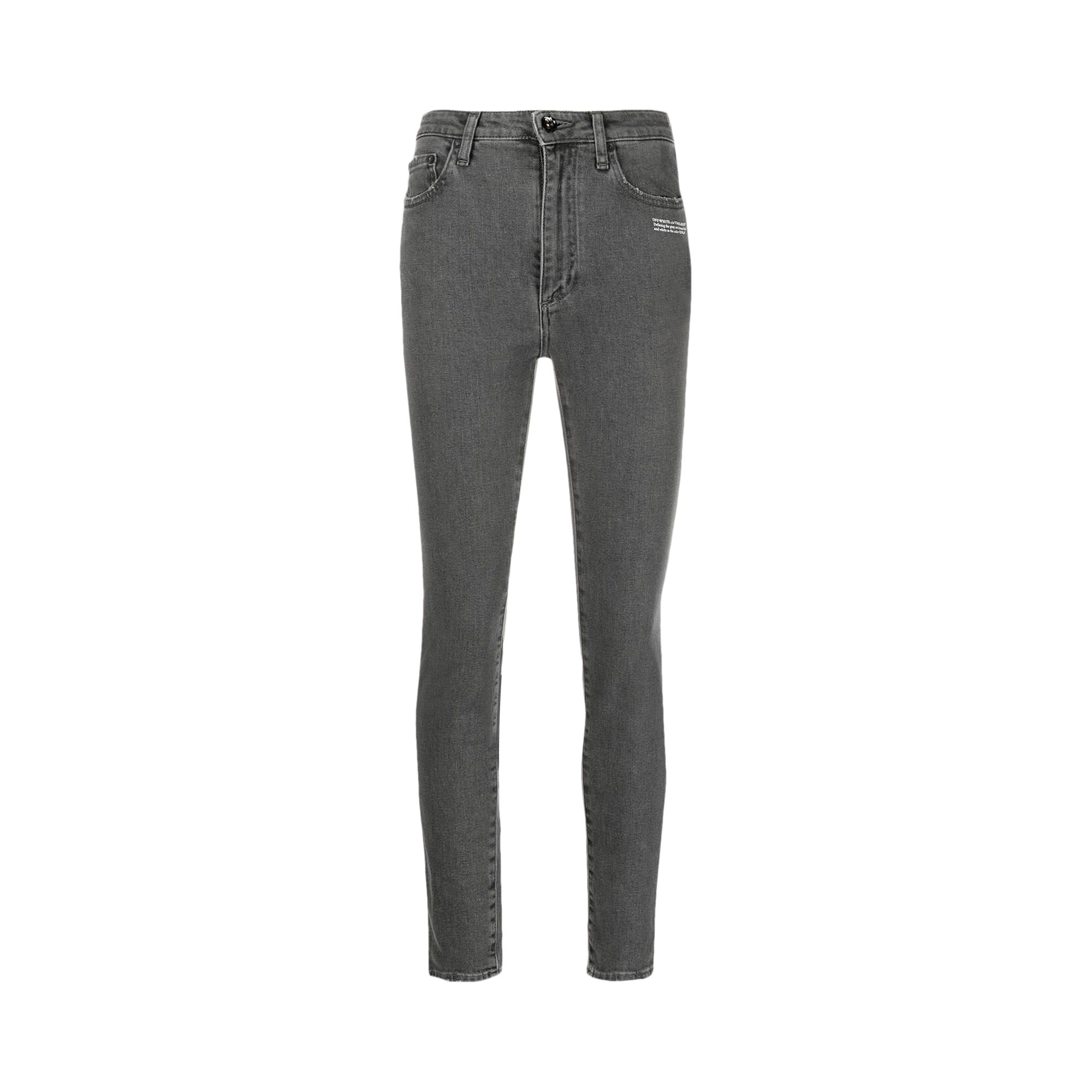Pre-owned Off-white Corporate Skinny Jeans 'grey White' | Women's Size 25
