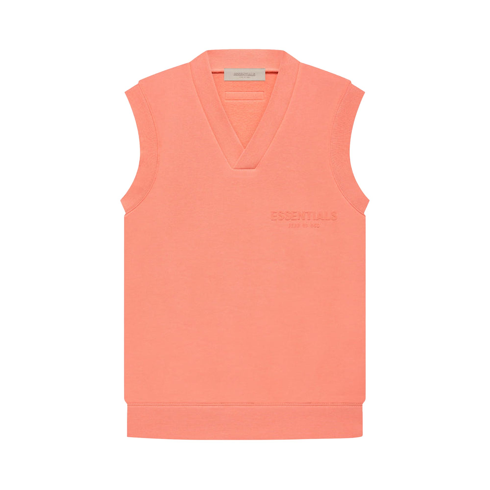Pre-owned Essentials Fear Of God  V Neck Vest 'coral' In Orange