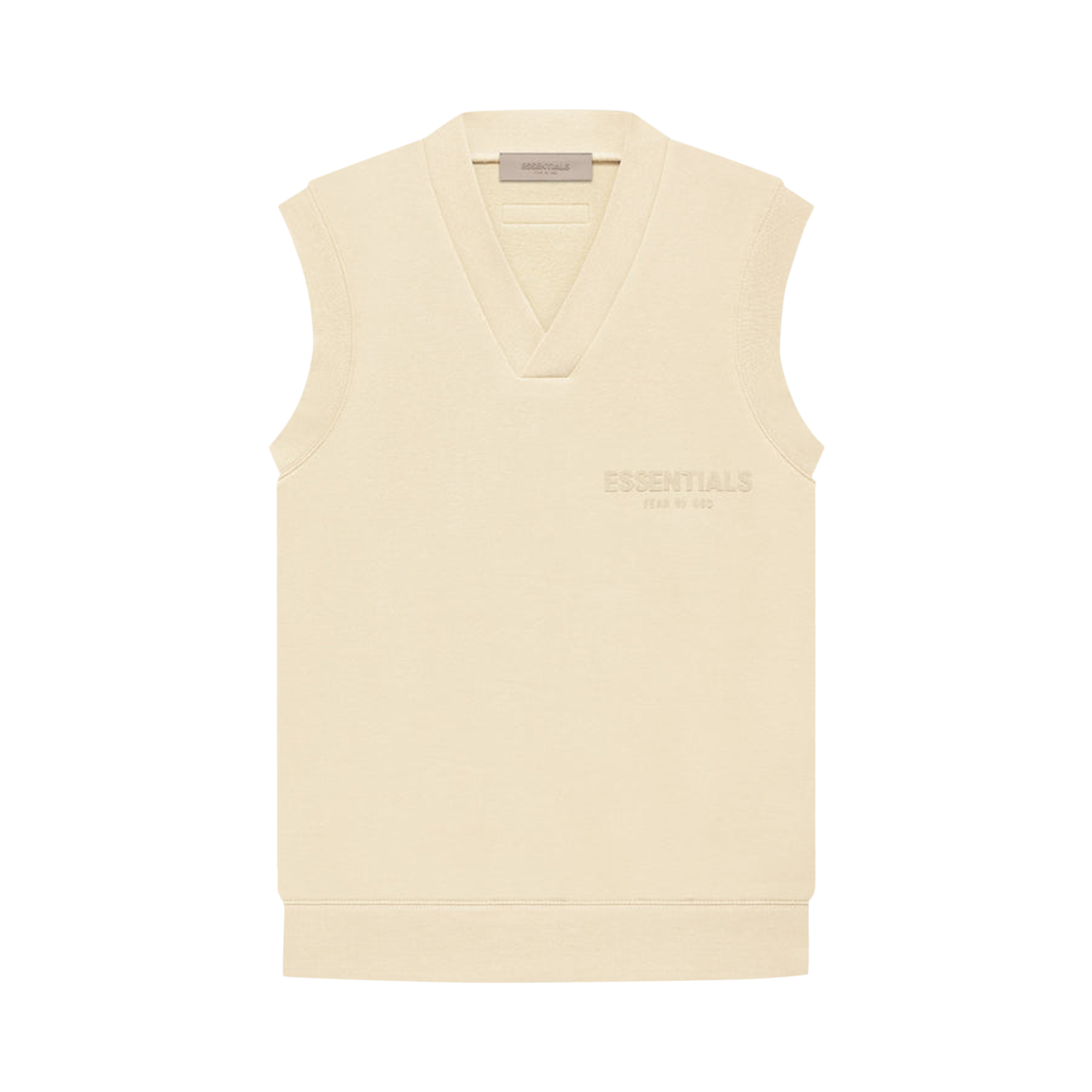 Pre-owned Essentials Fear Of God  V Neck Vest 'egg Shell' In Cream
