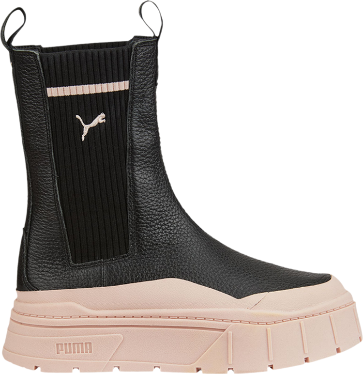 Wmns Mayze Stack Chelsea Boot Black Rose Quartz