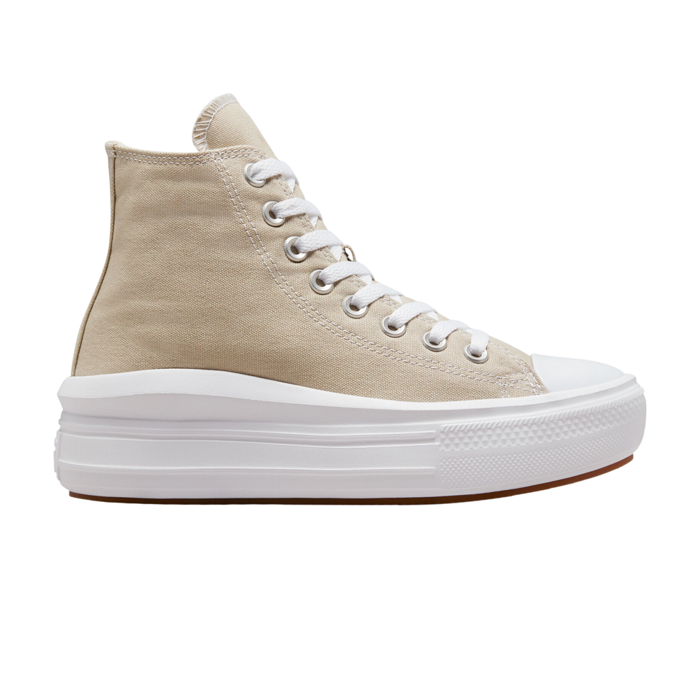 Pre-owned Converse Wmns Chuck Taylor All Star Move Platform High 'beach Stone' In Tan