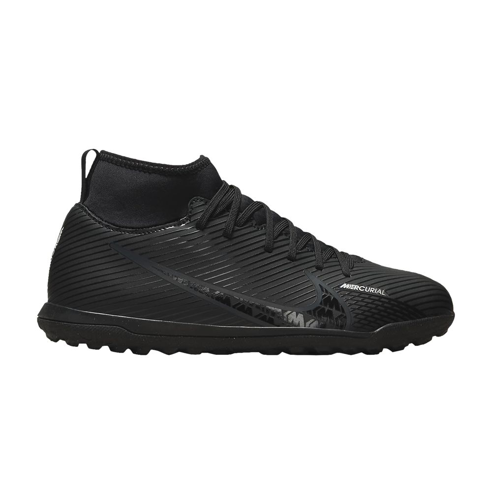 Pre-owned Nike Mercurial Superfly 9 Club Tf Gs 'black Dark Smoke Grey' | Kid's Size 4.5
