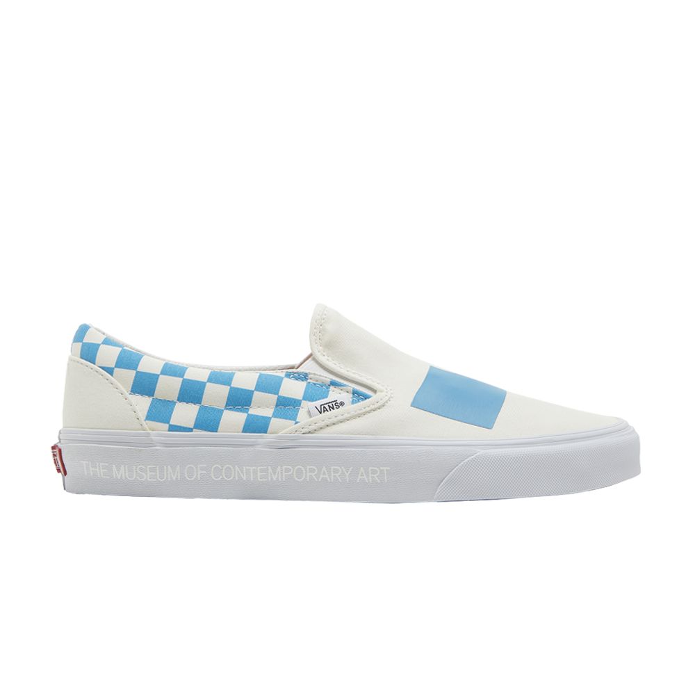 Pre-owned Vans Moca X Classic Slip-on 'checkerboard - Cyan' In Blue