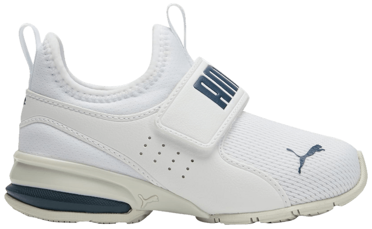 Puma Axelion Slip On Little Kid White Marine Blue