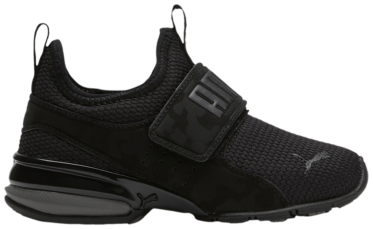 Puma Axelion Slip On Little Kid Camo   Black Castlerock