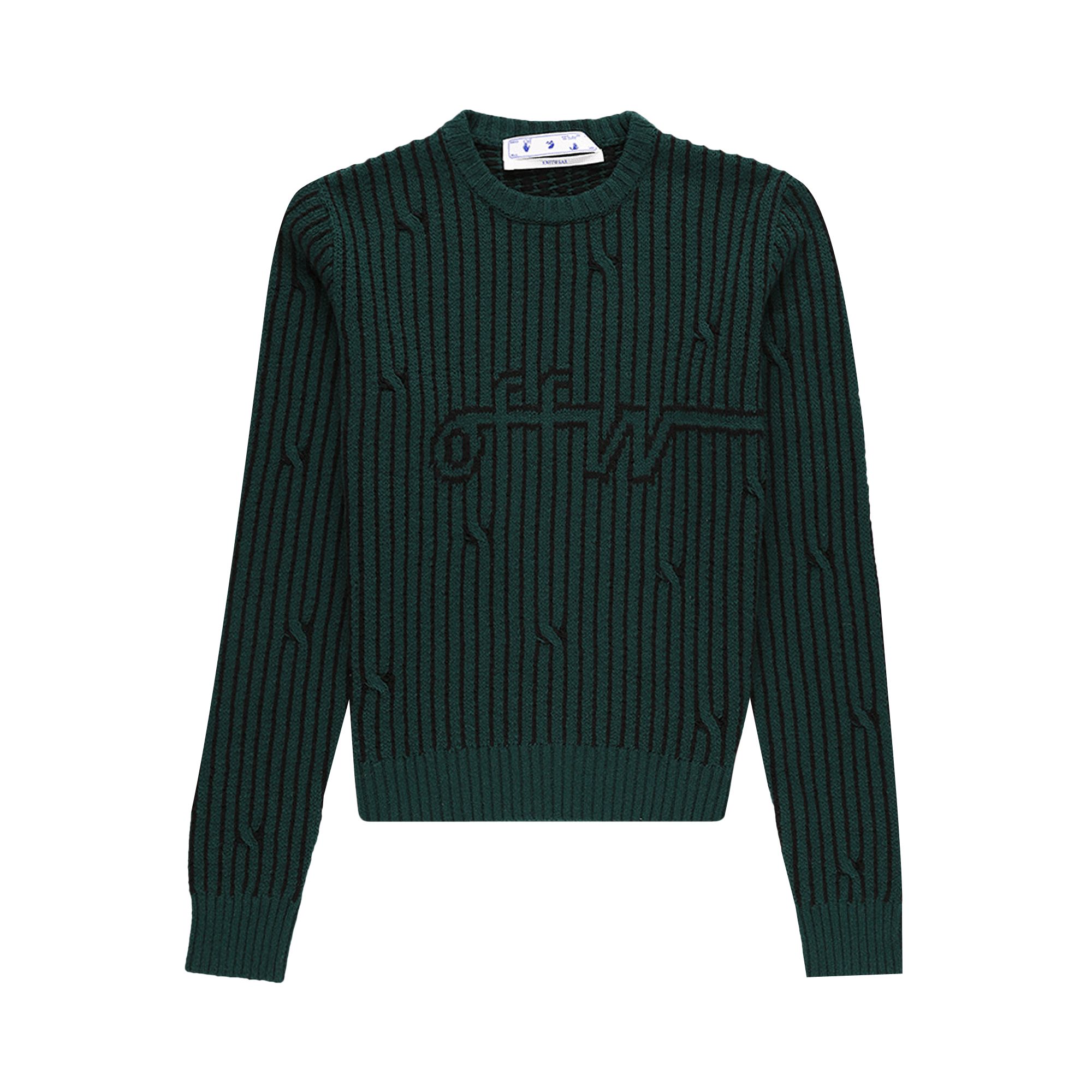 Off-White Cabled Sweater 'Dark Green' | Men's Size L