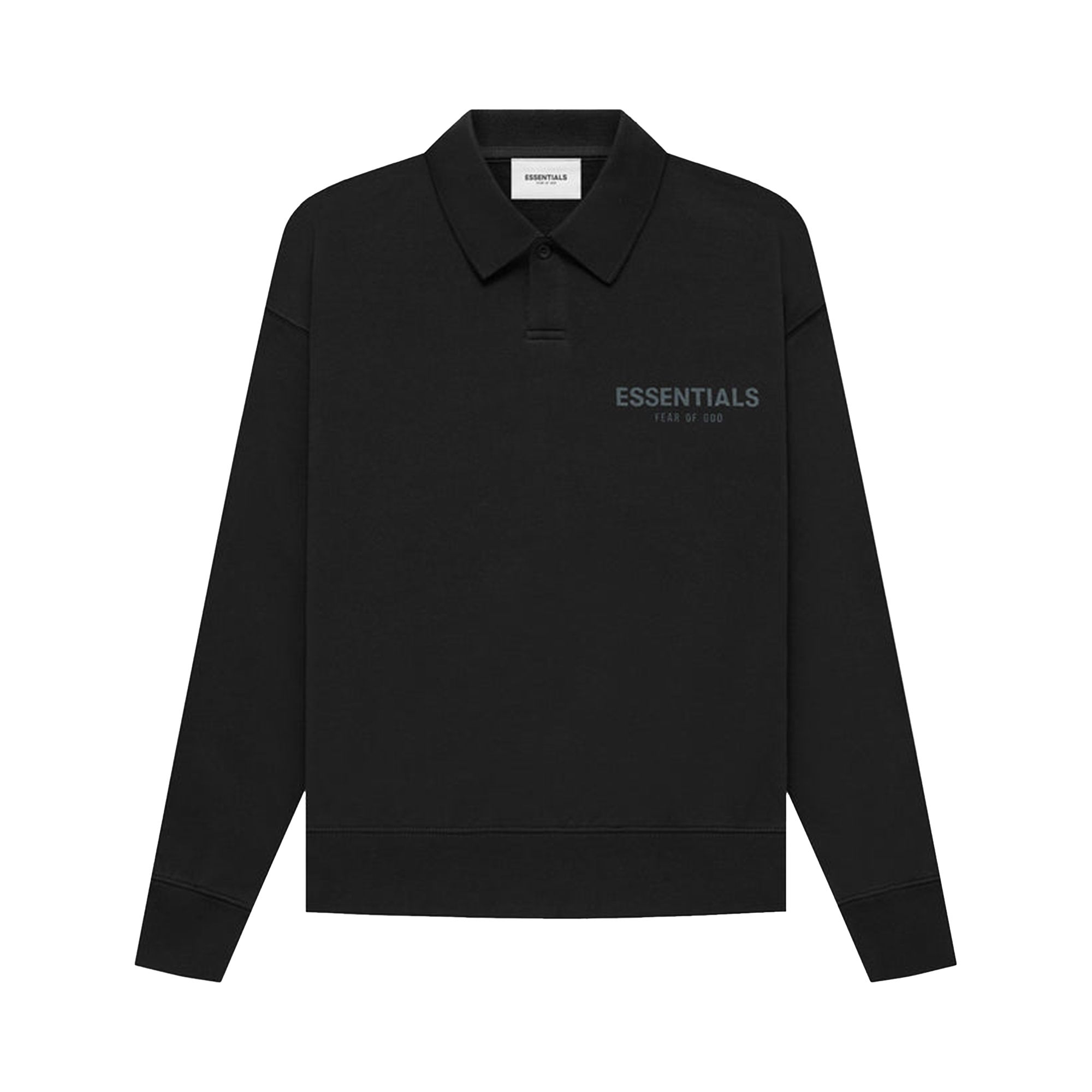 Fear of God Essentials Kids Long-Sleeve Polo 'Strech Limo' | Black | Kid's Size 8