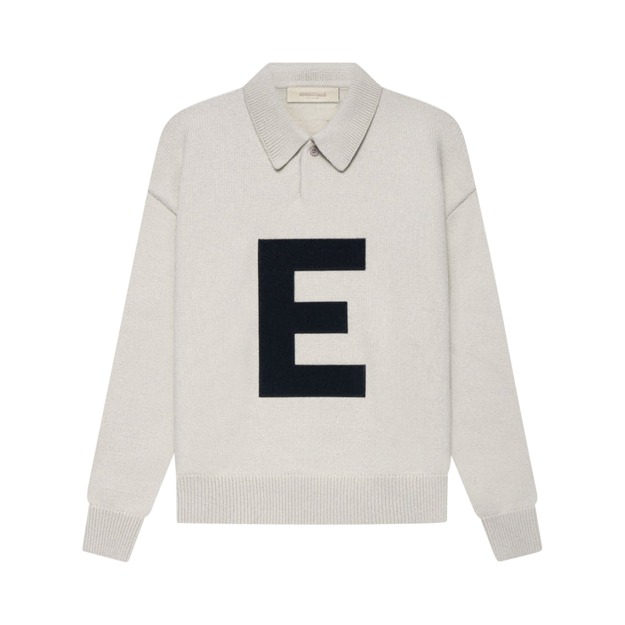 Pre-owned Essentials Fear Of God  Kids Big E Knit Polo 'wheat' | Cream | Kid's Size 8