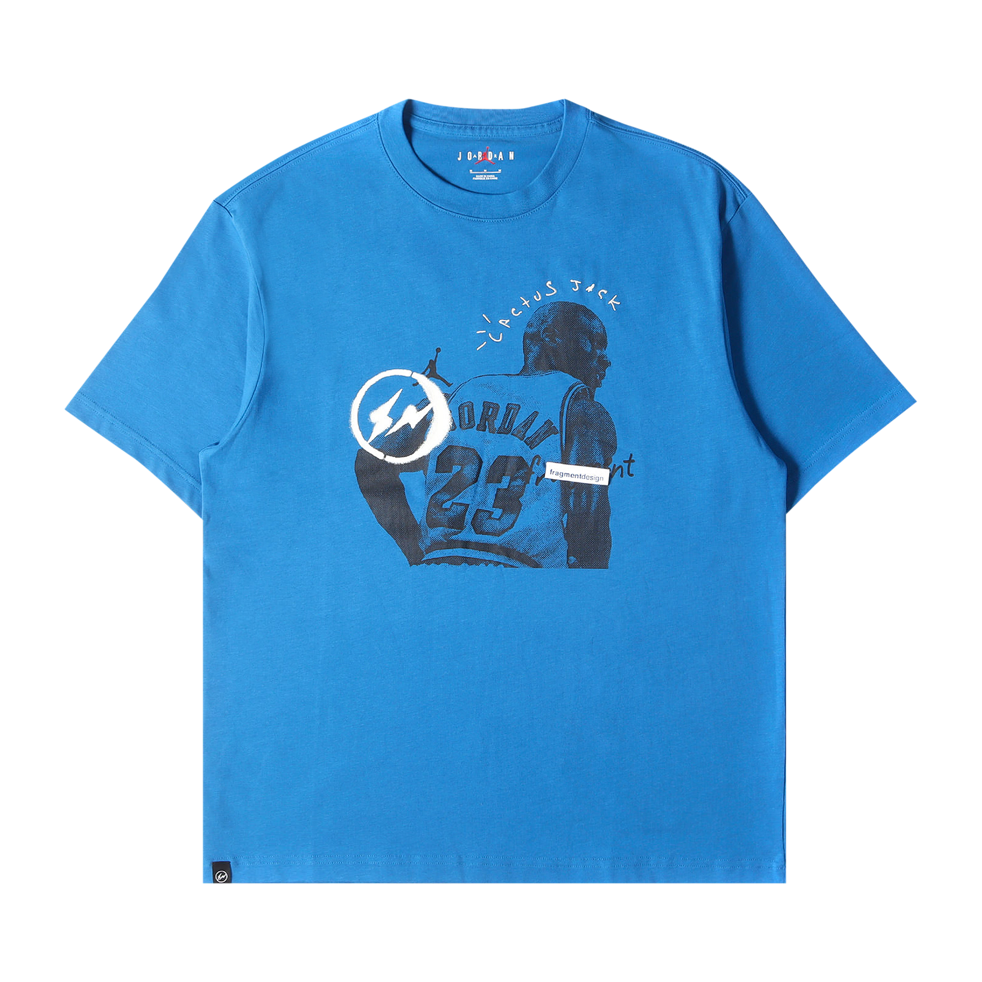 Pre-owned Air Jordan X Travis Scott X Fragment T-shirt 'blue'