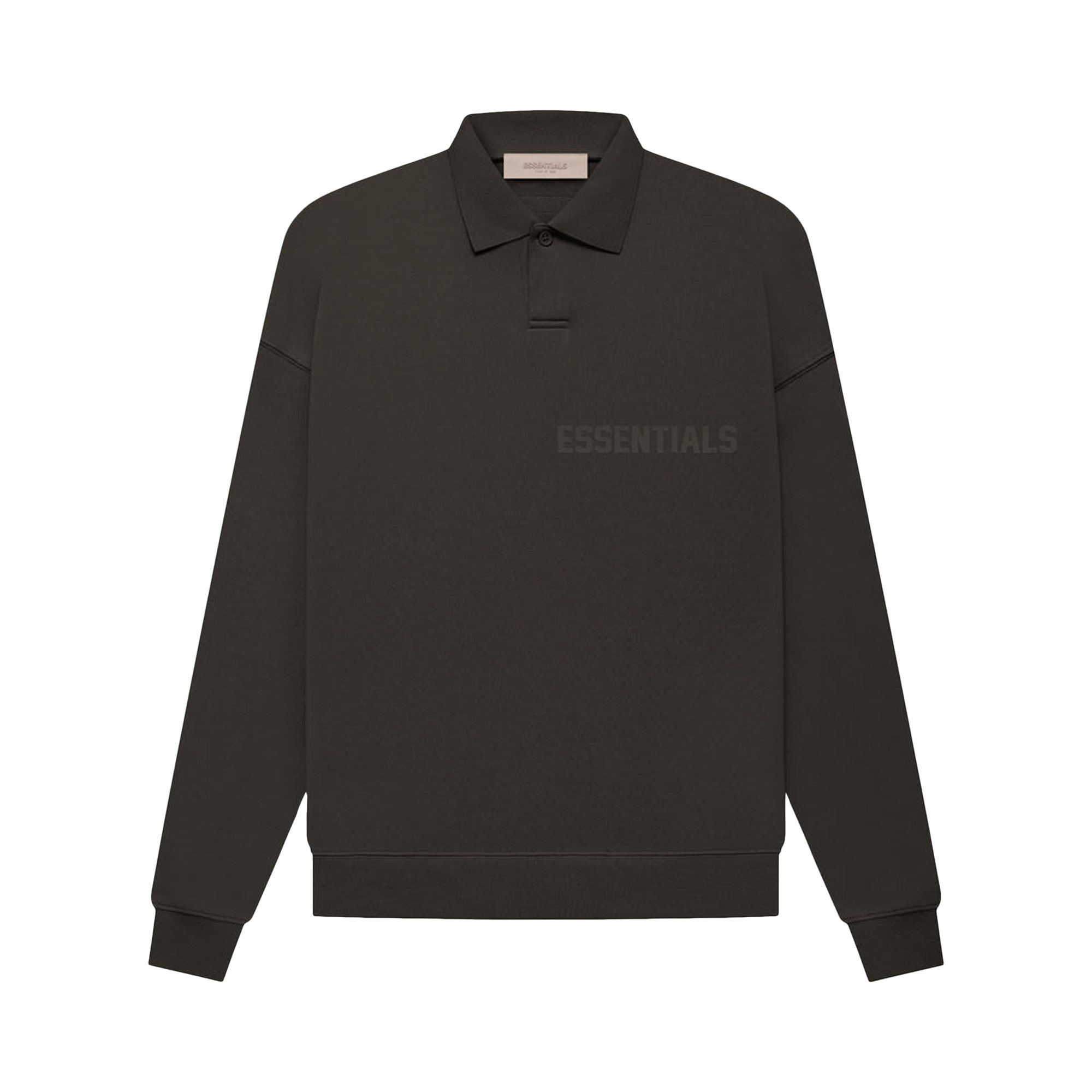 Pre-owned Essentials Fear Of God Long-sleeve Polo 'off Black'
