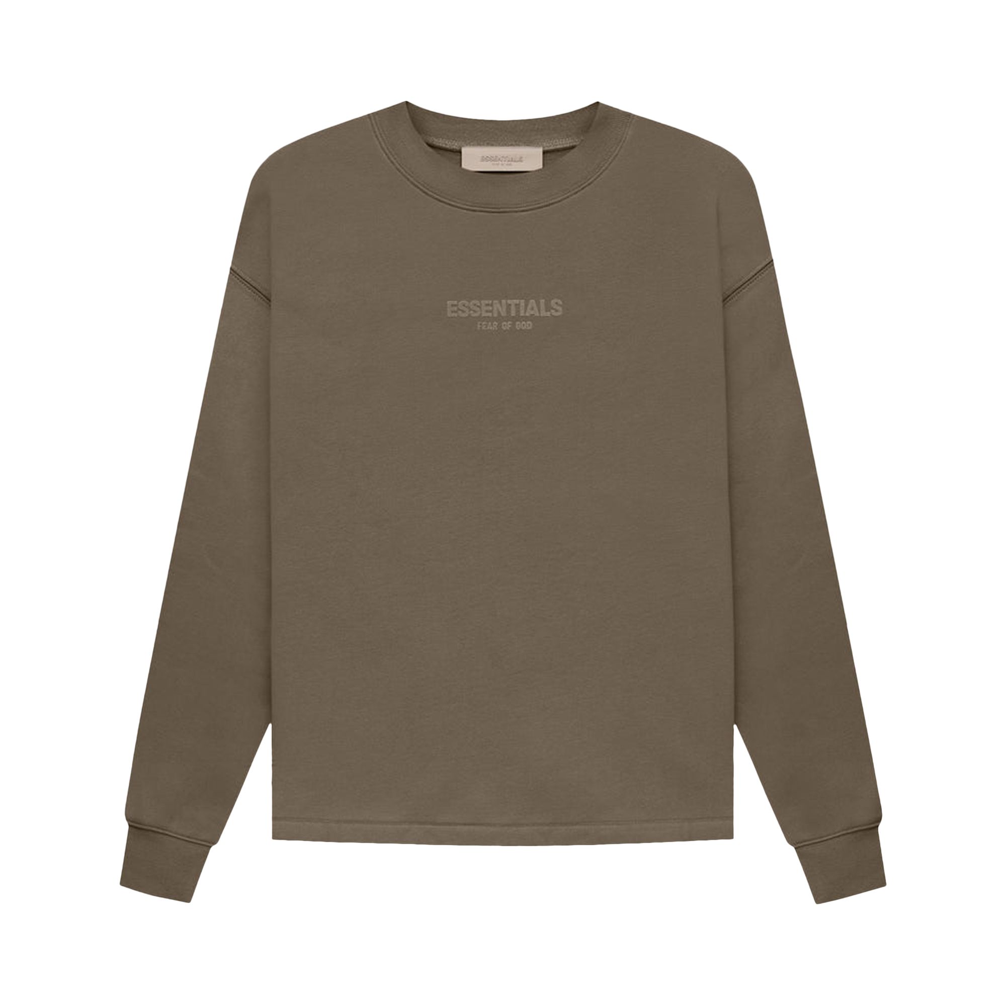 Pre-owned Essentials Fear Of God Relaxed Crewneck 'wood' In Brown