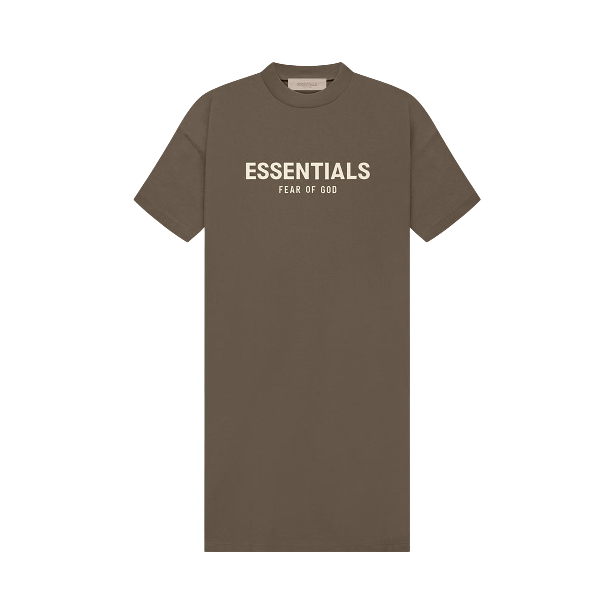 Pre-owned Essentials Fear Of God  Tee Dress 'wood' In Brown