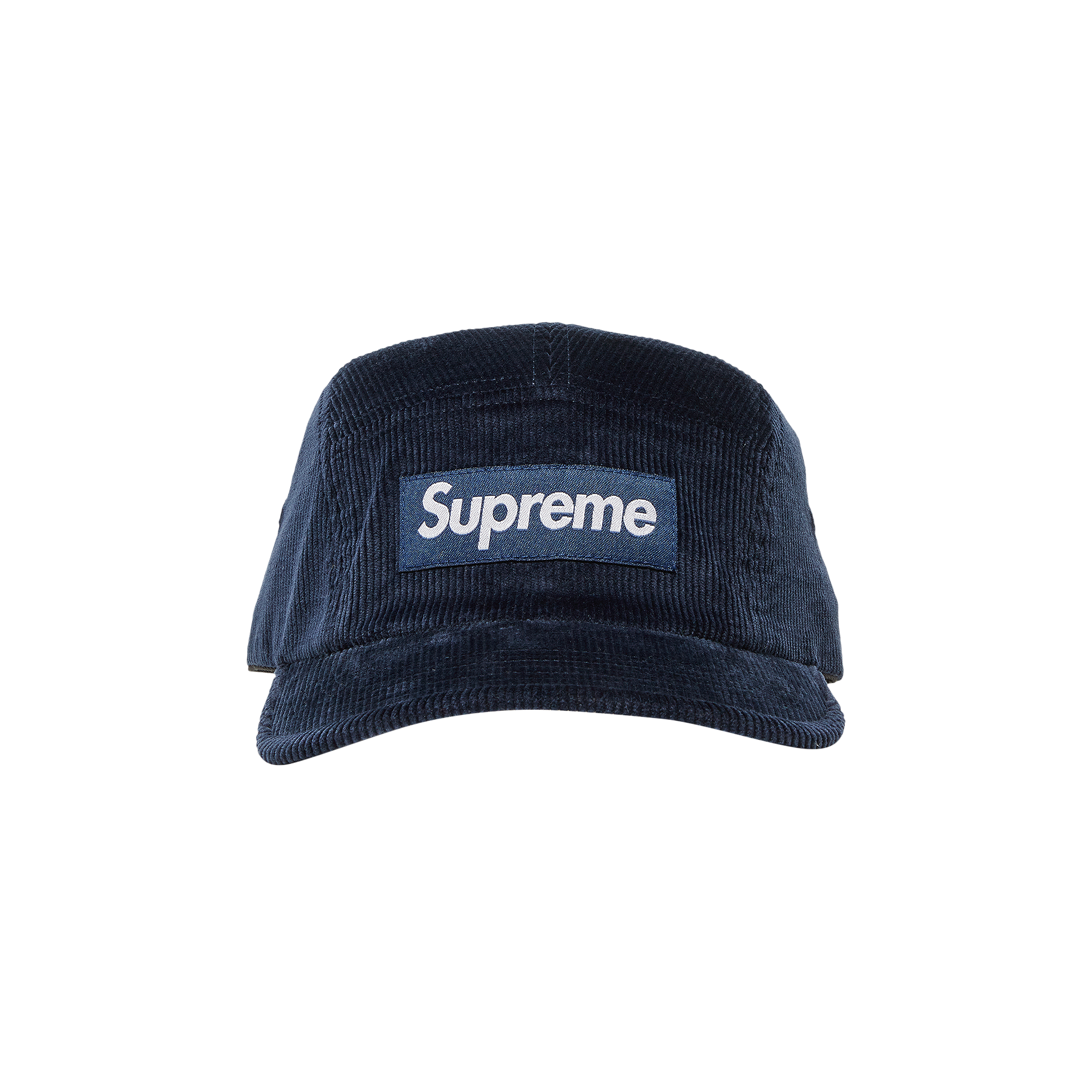 Pre-owned Supreme Corduroy Camp Cap 'navy' In Blue