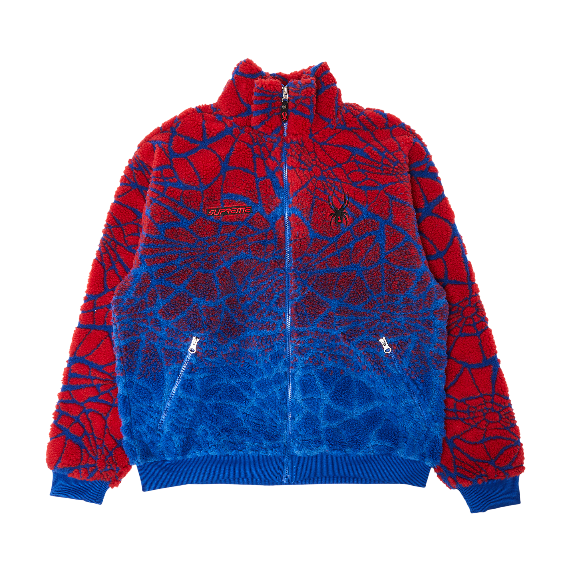 Pre-owned Supreme X Spyder Web Polar Fleece Jacket 'royal' In Blue