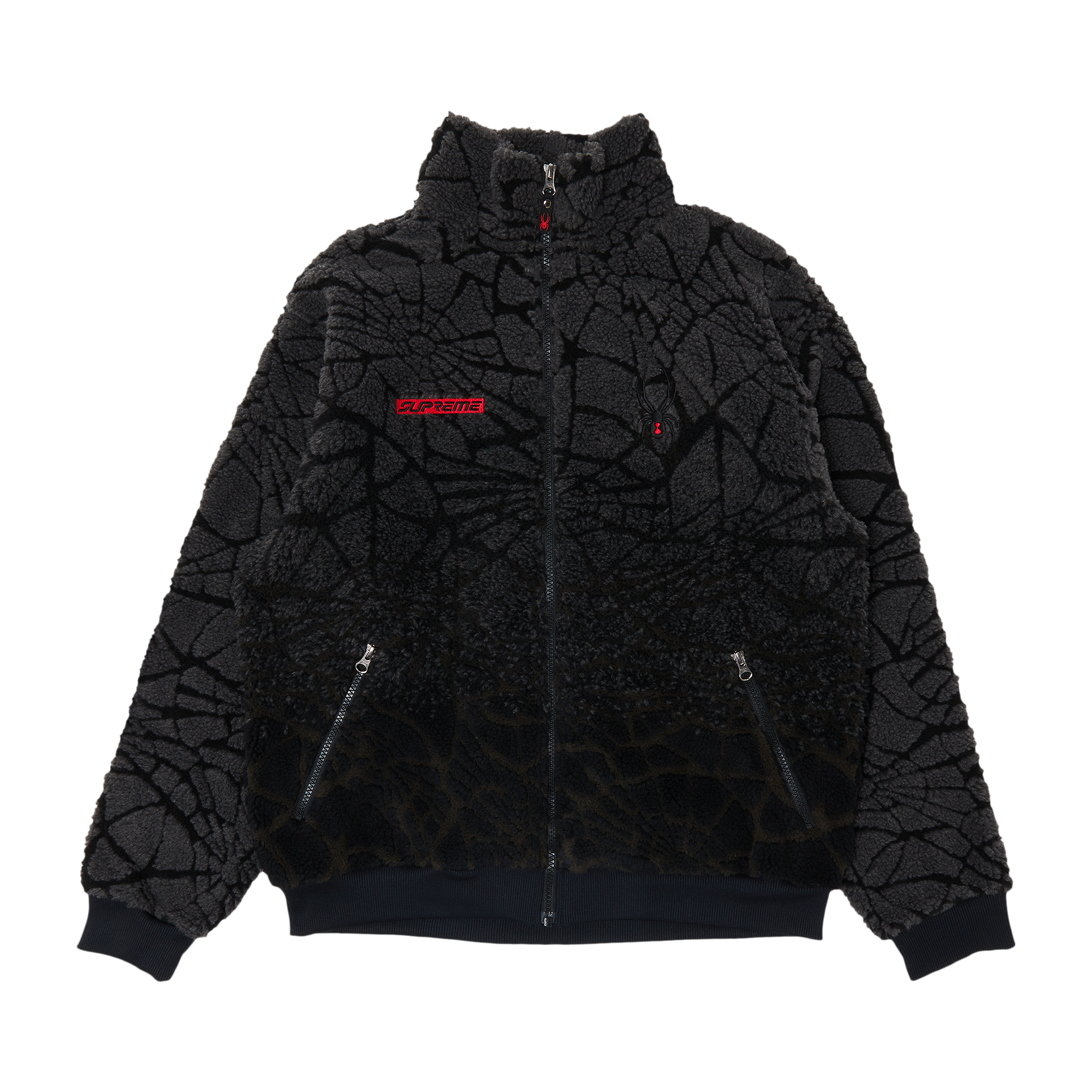 Pre-owned Supreme X Spyder Web Polar Fleece Jacket 'black'
