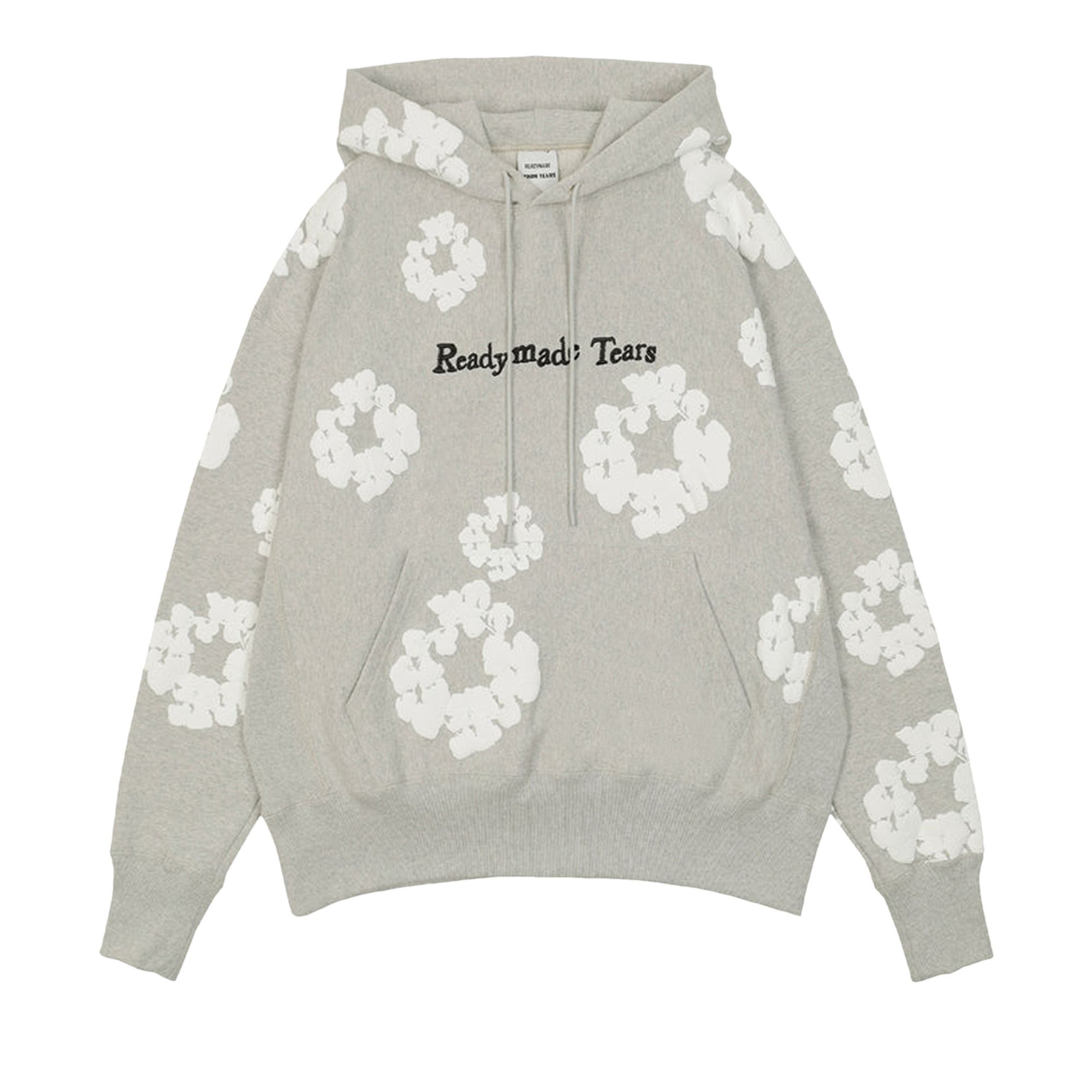 Pre-owned Readymade X Denim Tears Cotton Wreath Hoodie 'gray/white' In Grey