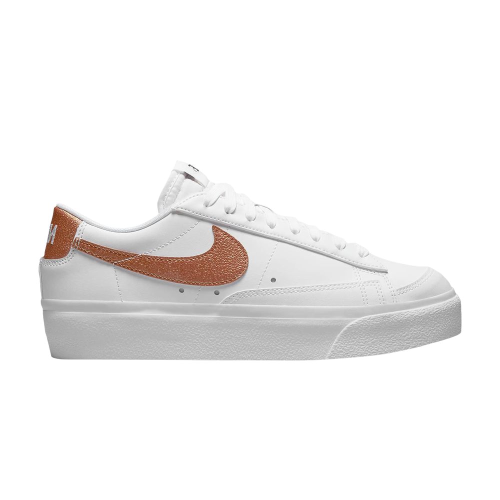 Pre-owned Nike Wmns Blazer Low Platform 'white Metallic Copper'