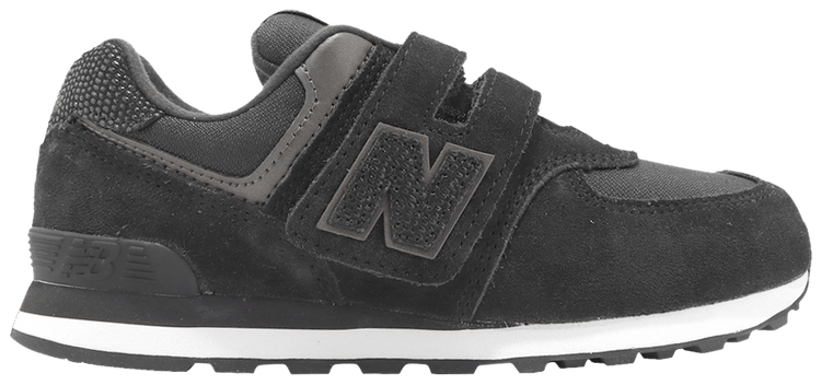 New Balance 574 Hook  Loop Little Kid Wide Black Grey
