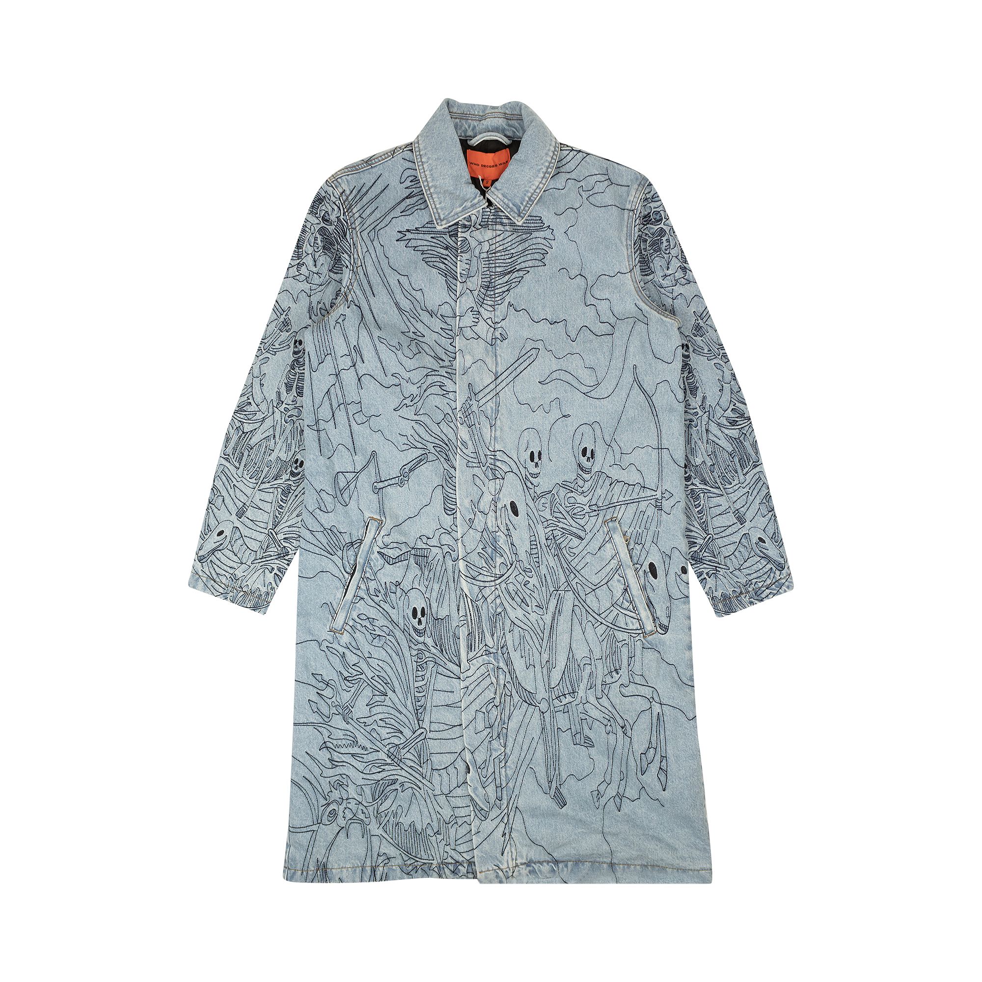 Pre-owned Who Decides War Four Horsemen Denim Trench Coat 'blue' | Men's Size L