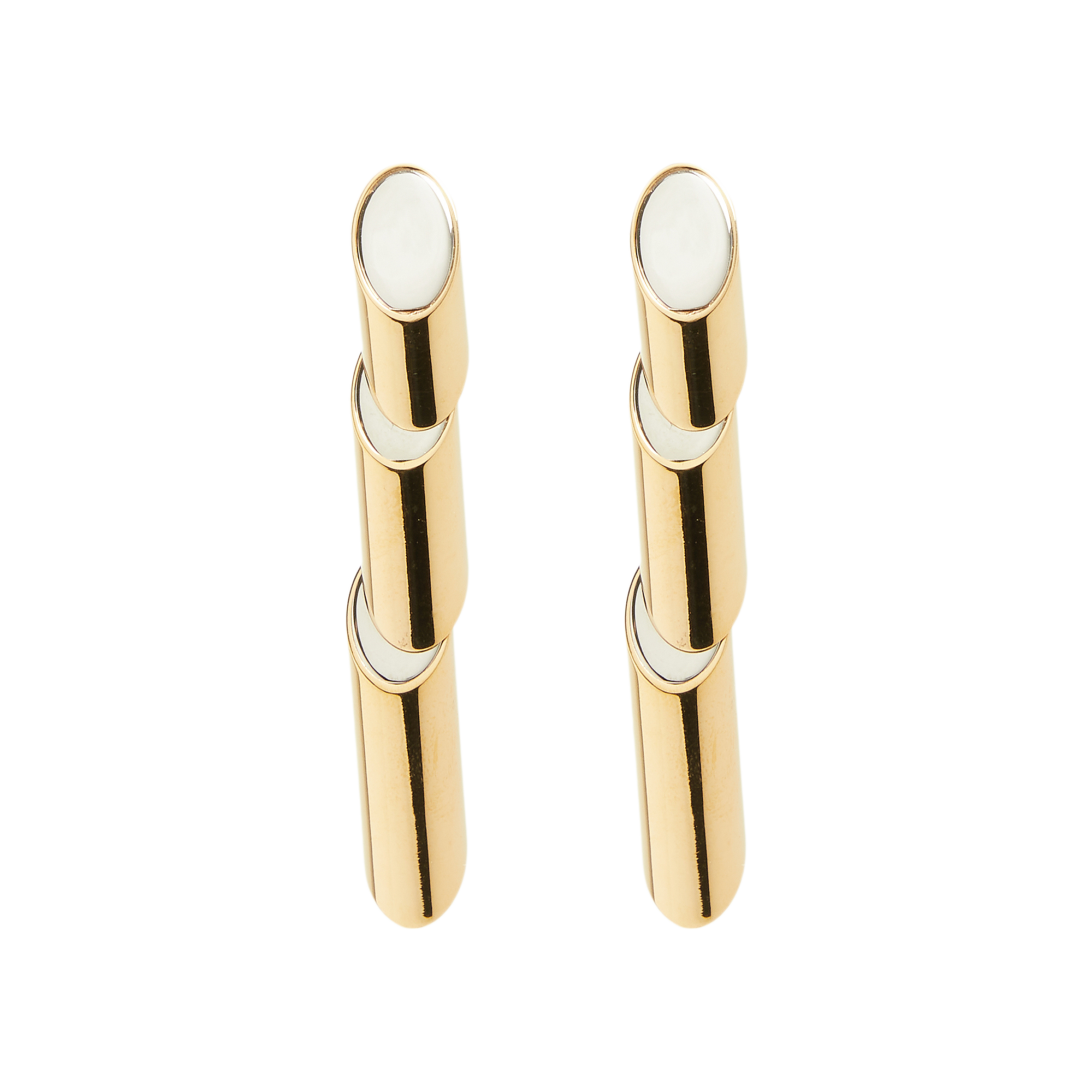 Pre-owned Lanvin Sequence By Long Earrings 'gold/silver'