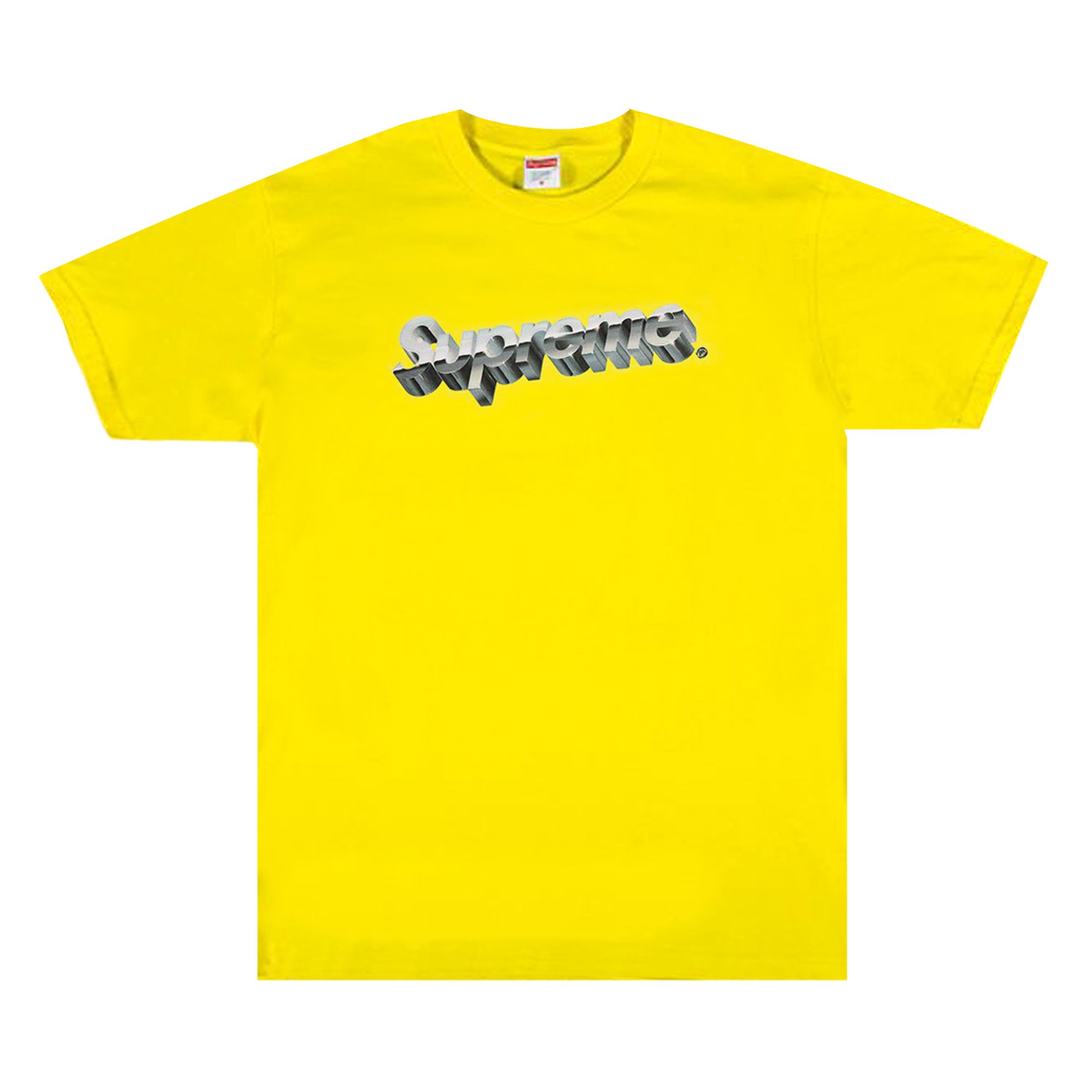Supreme Chrome Logo Tee 'Yellow' | Men's Size L