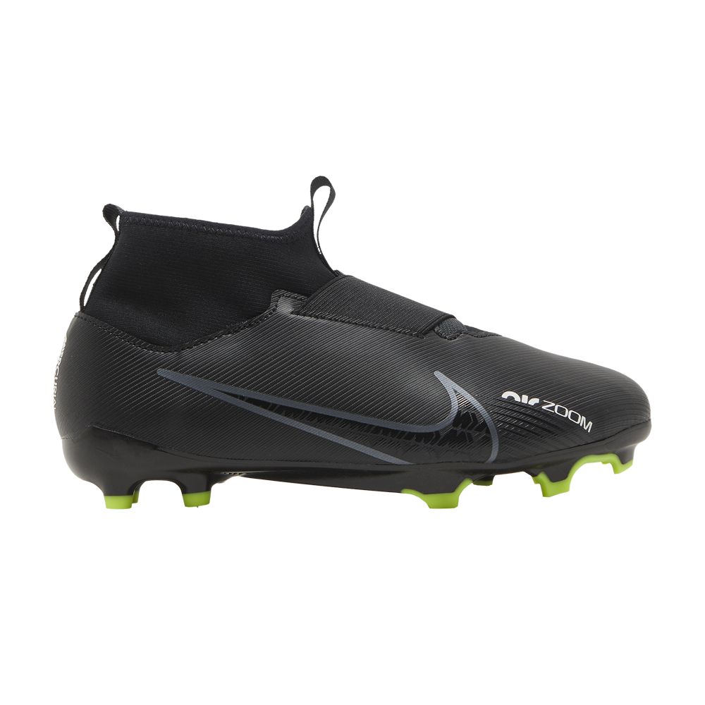 Pre-owned Nike Zoom Mercurial Superfly 9 Academy Fg Mg Gs 'black Dark Smoke Grey' | Kid's Size 8.5