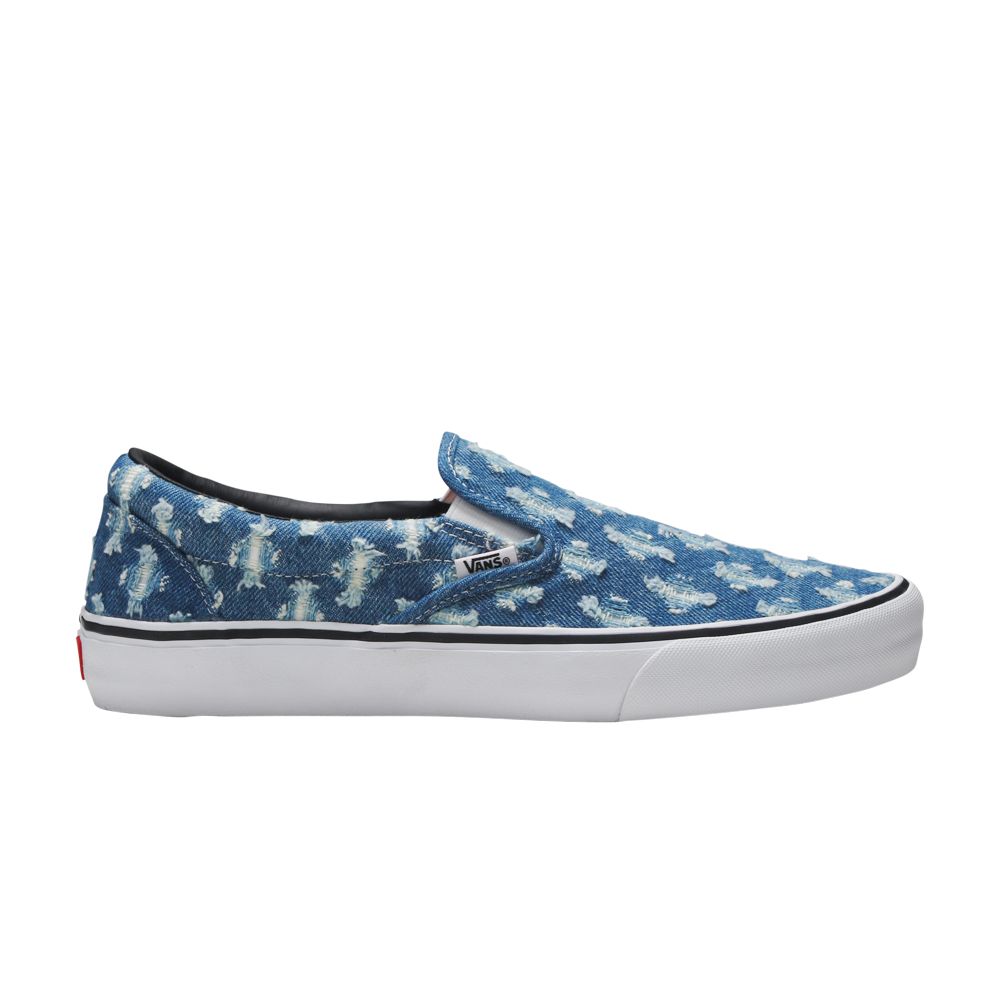 Vans Supreme x Slip-On 'Blue Hole Punch Denim' | Men's Size 8.5