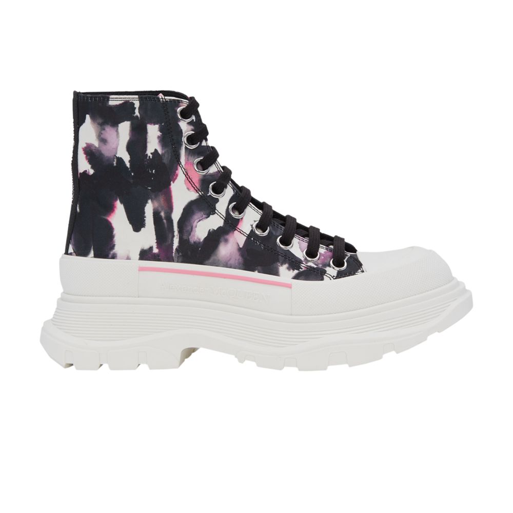 Pre-owned Alexander Mcqueen Wmns Tread Slick Boot 'watercolour Graffiti' | White | Women's S