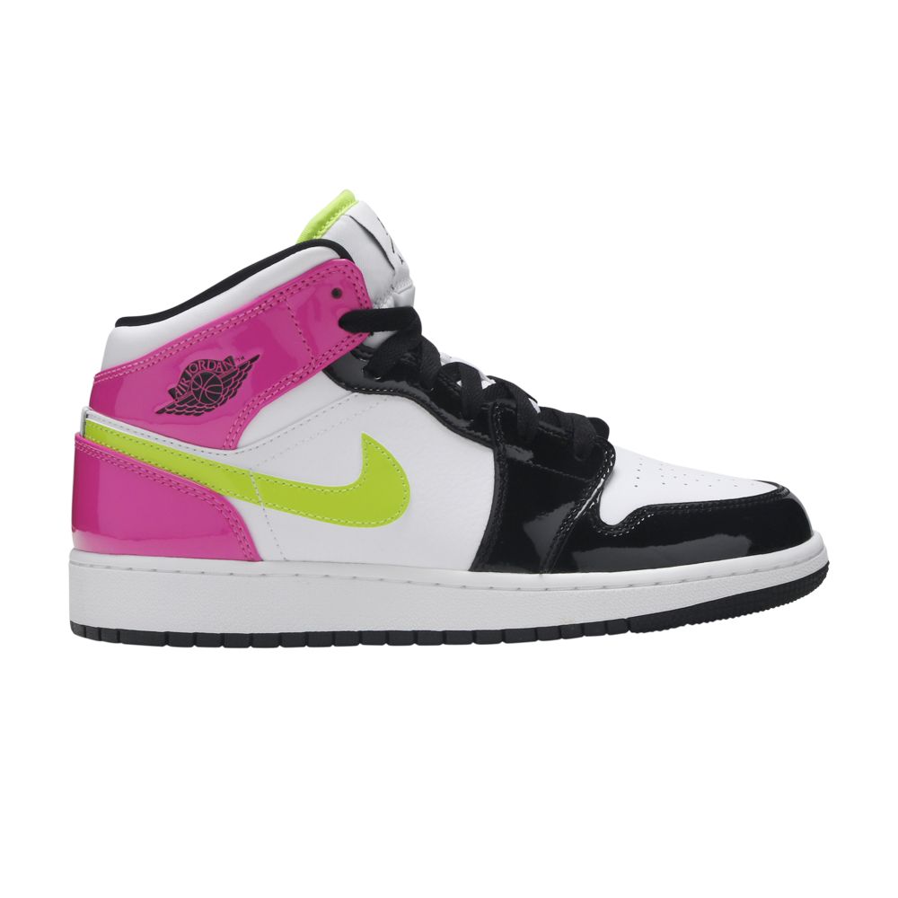 Air Jordan 1 Mid SE GS 'Cyber Active Fuchsia' | White | Kid's Size 3.5