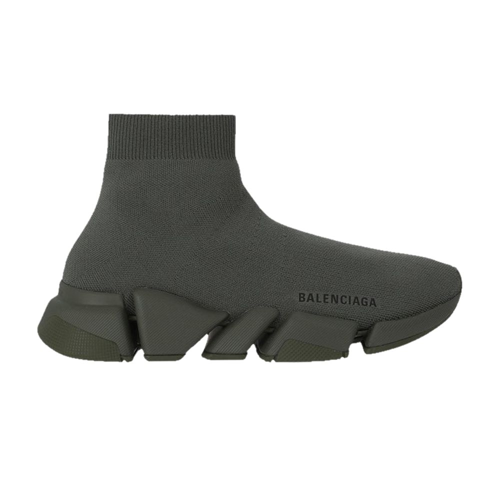 Pre-owned Balenciaga Wmns Speed 2.0 Sneaker 'dark Khaki' | Black | Women's Size 39