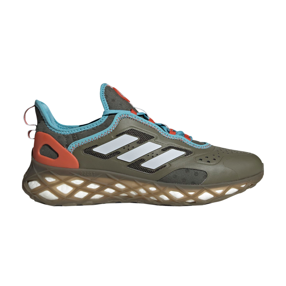 Pre-owned Adidas Originals Web Boost 'olive Strata Halo Blue' In Green